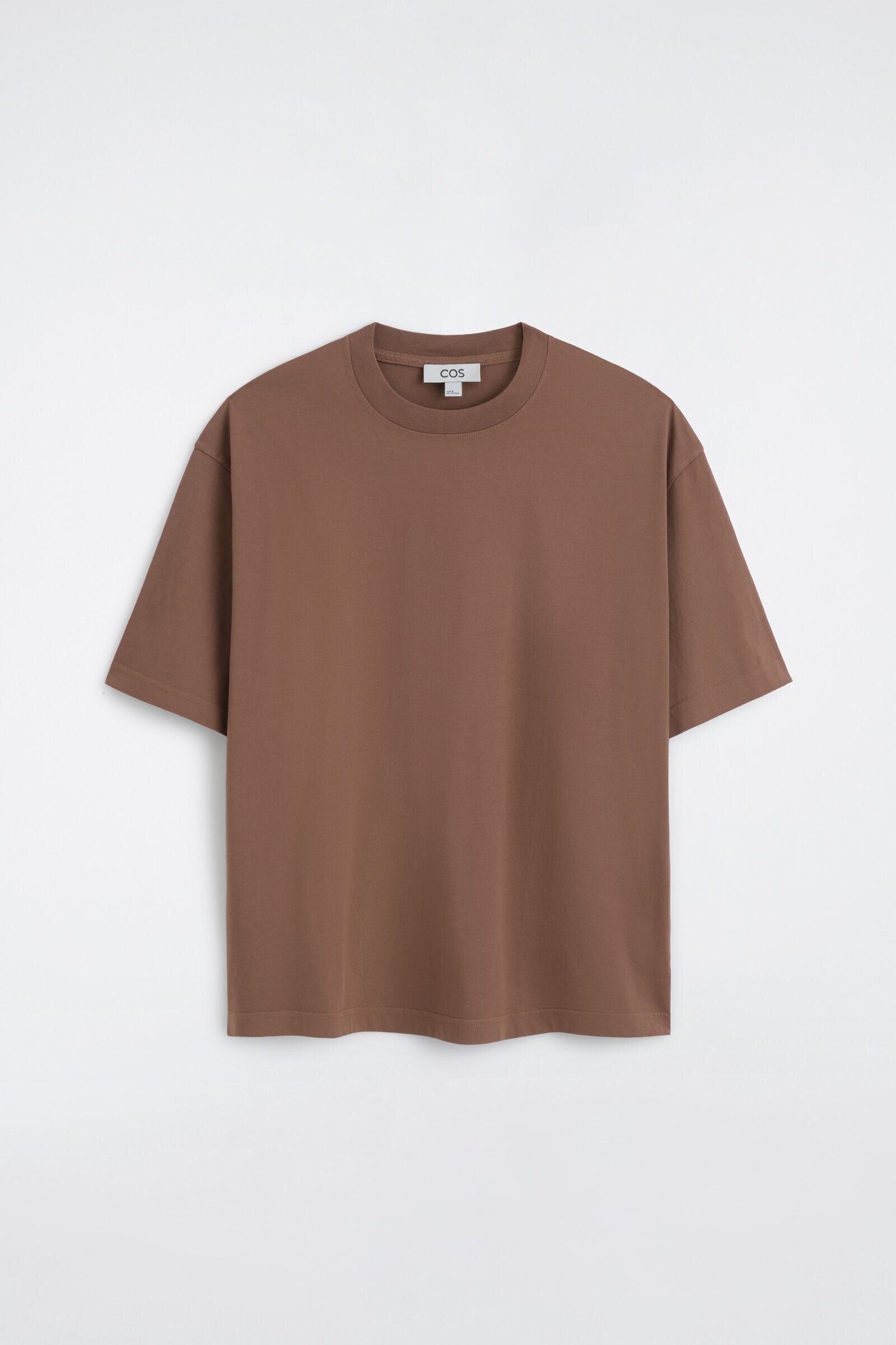 RELAXED LIGHTWEIGHT COTTON T-SHIRTLIGHT BROWN