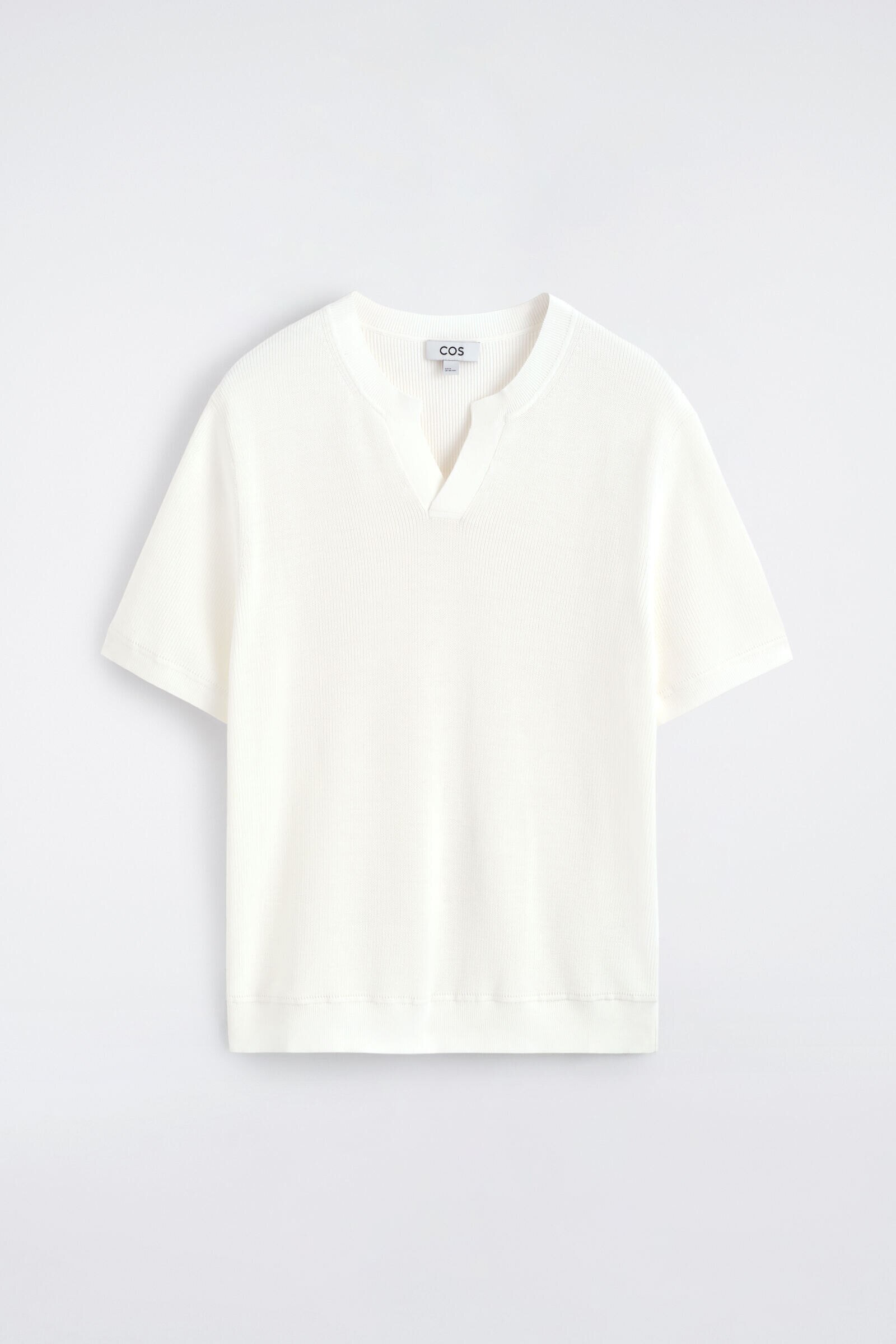 OPEN-COLLAR HENLEY T-SHIRTOFF-WHITE