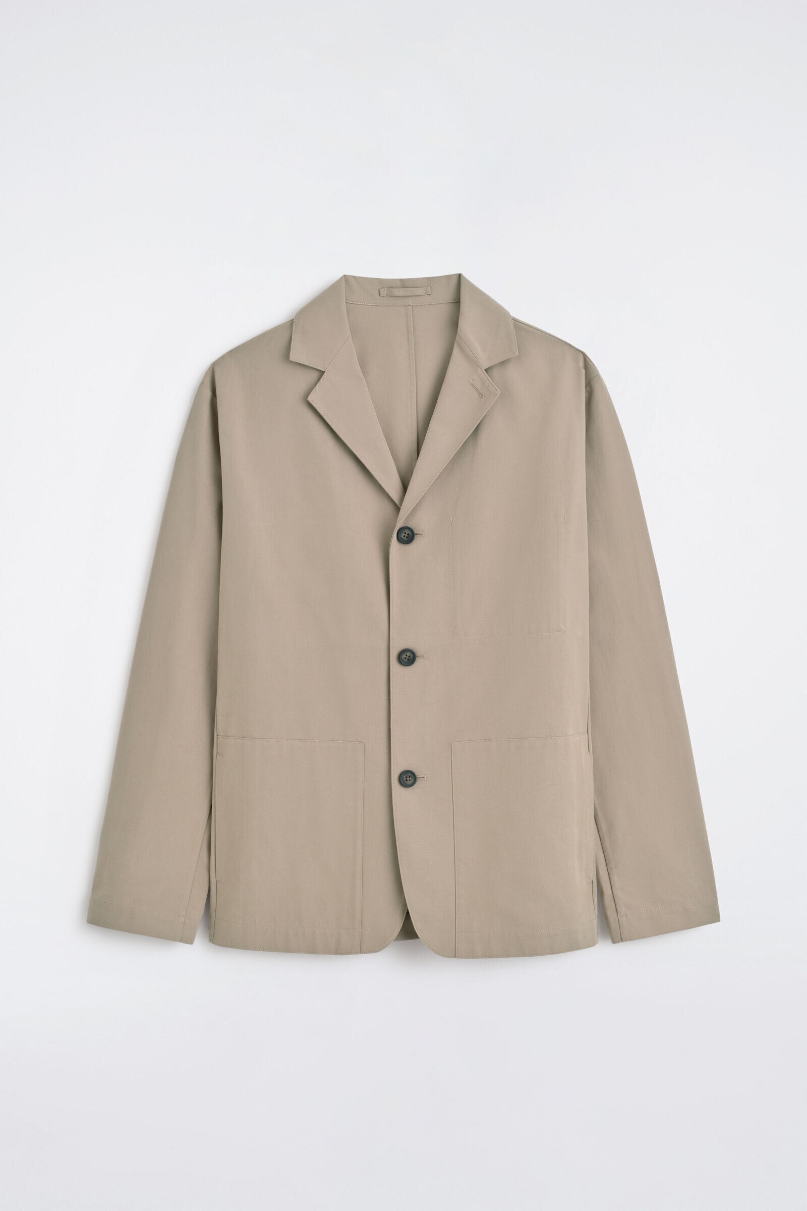 UNSTRUCTURED COTTON-BLEND BLAZERBEIGE