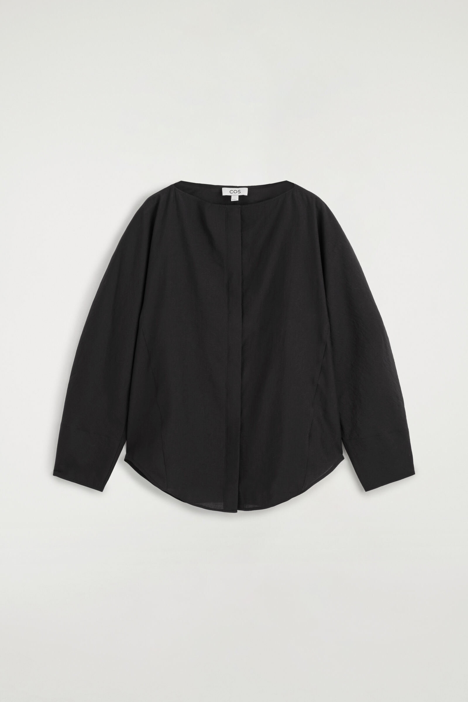 SCULPTED BOAT-NECK BLOUSEBLACK