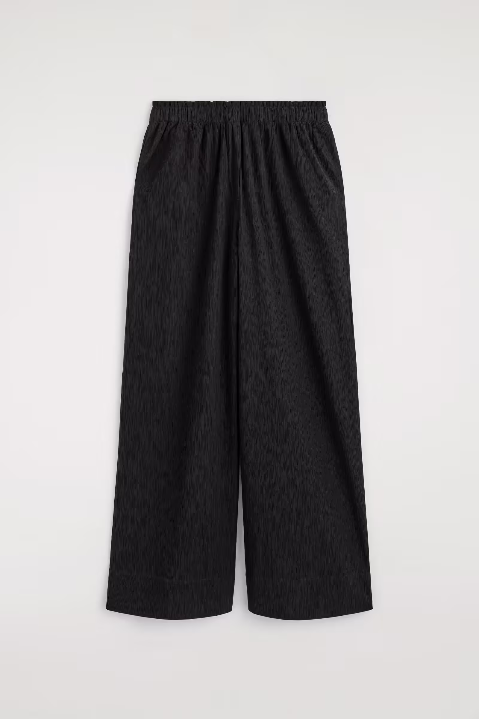 CRINKLED-JERSEY WIDE-LEG TROUSERSBLACK