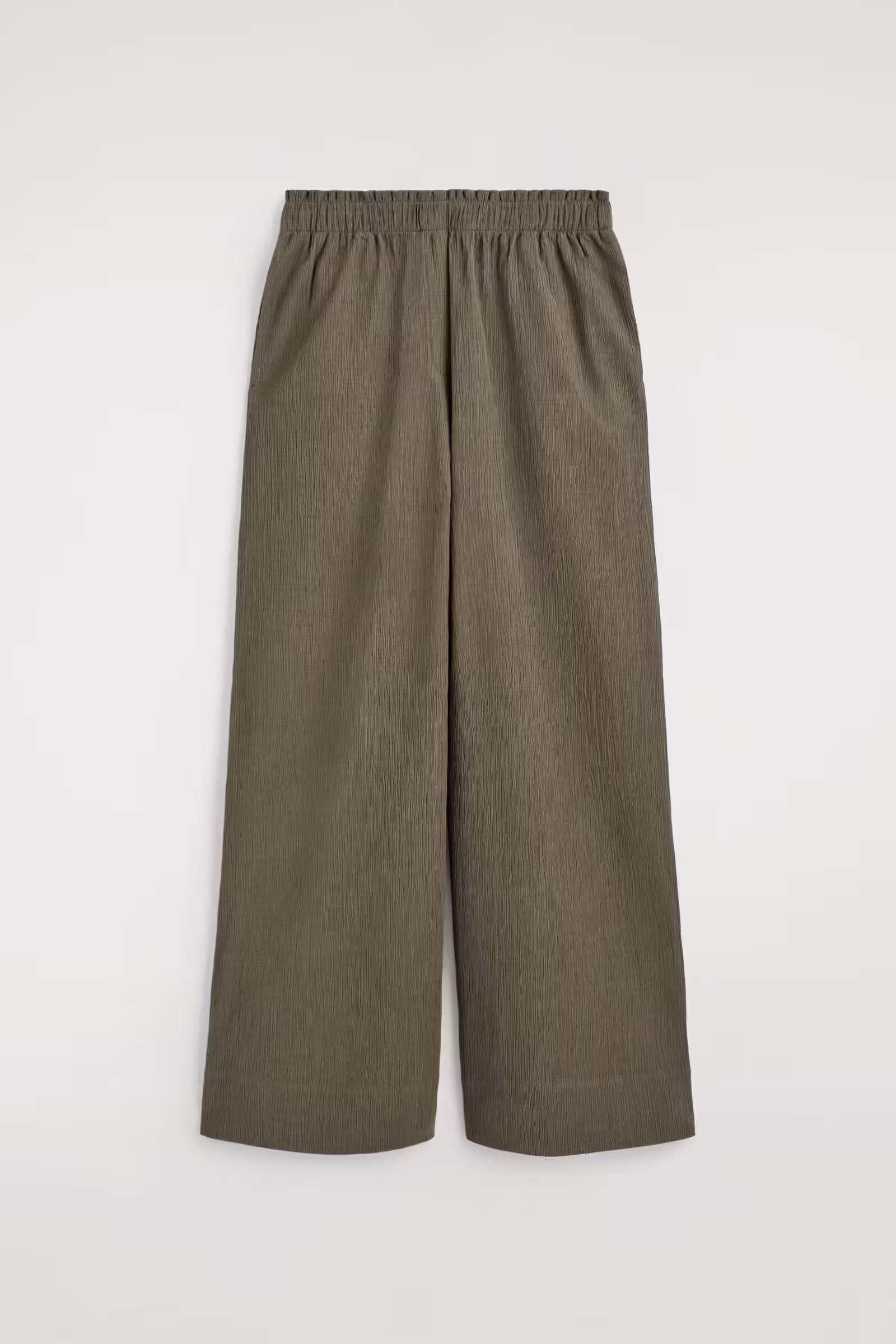 CRINKLED-JERSEY WIDE-LEG TROUSERSLIGHT BROWN