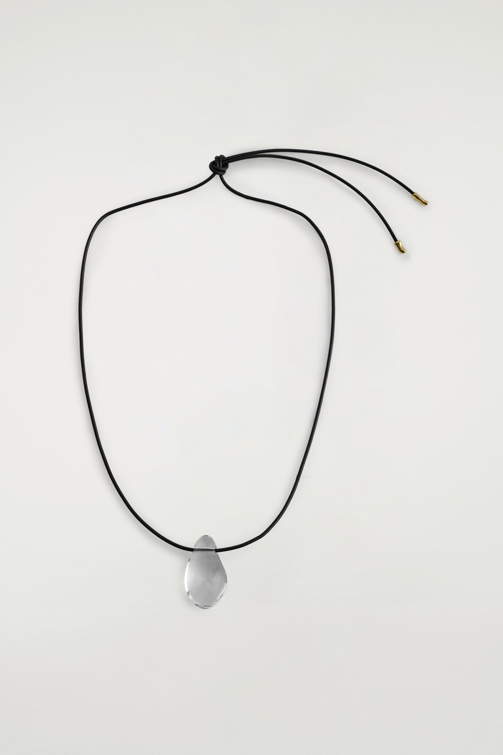 DOMED GLASS PENDANT NECKLACECLEAR / BLACK