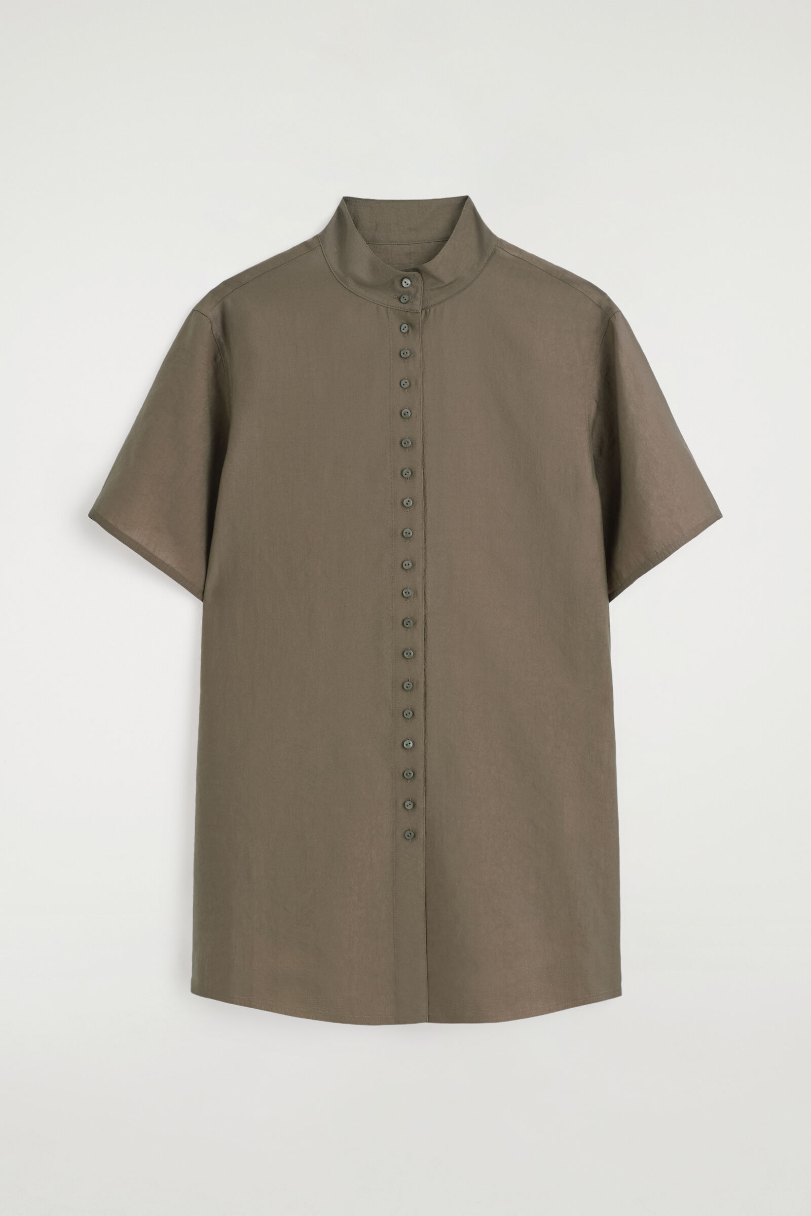 FLUID HIGH-COLLAR SHIRTLIGHT BROWN