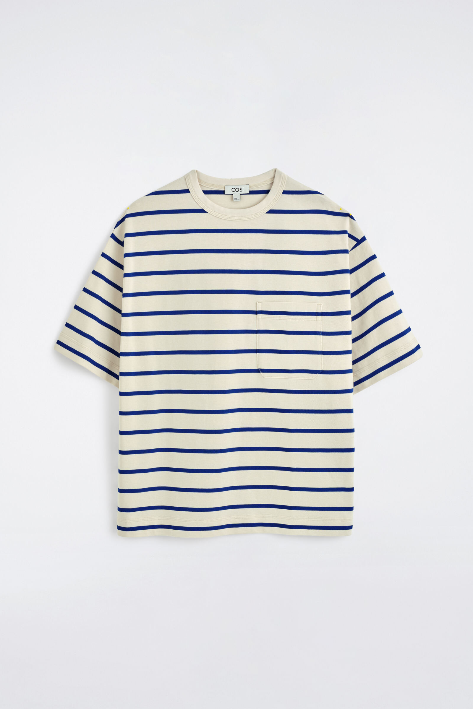 OVERSIZED POCKET-DETAIL T-SHIRTBLUE / WHITE / STRIPED