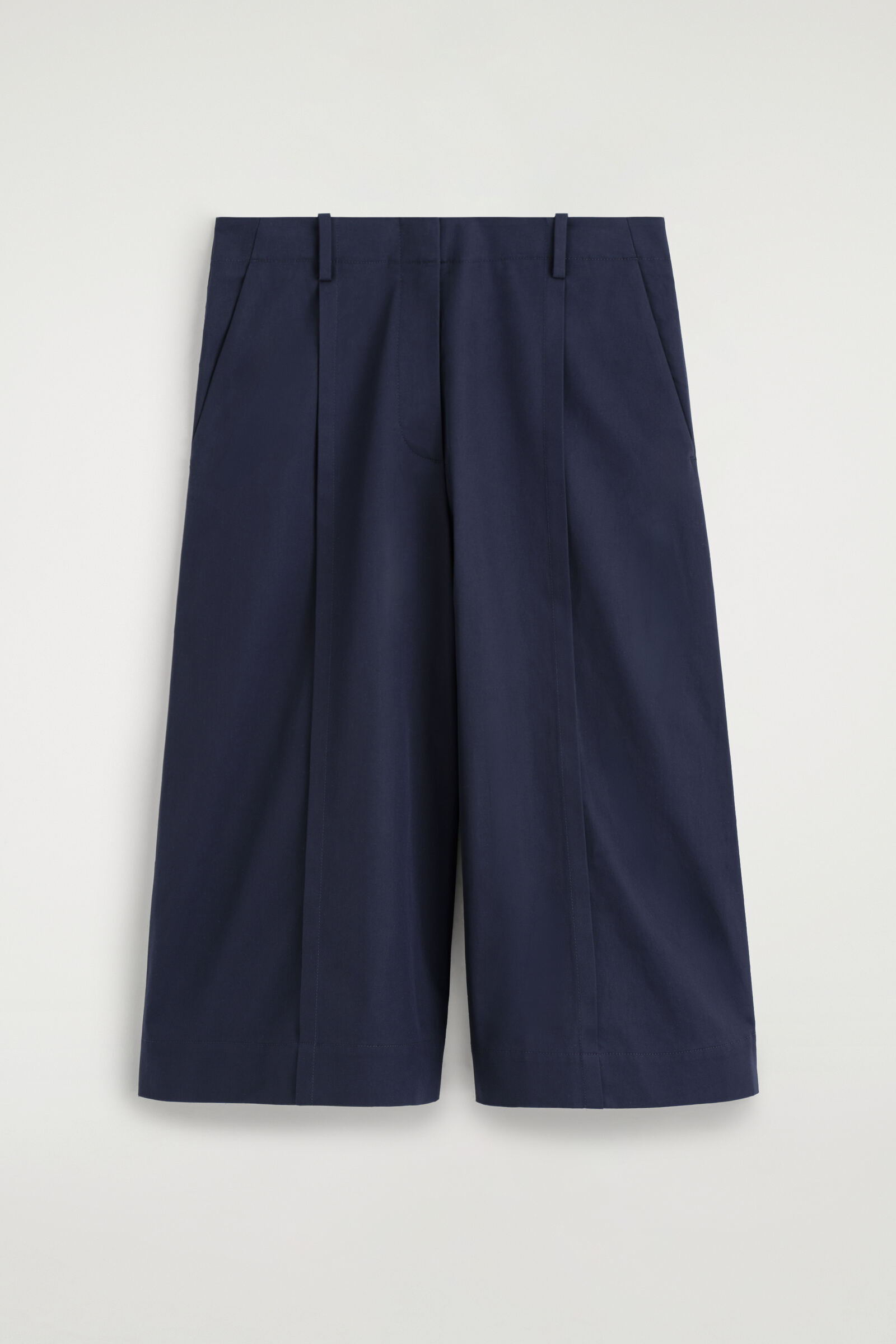 TAILORED COTTON-TWILL CULOTTESNAVY