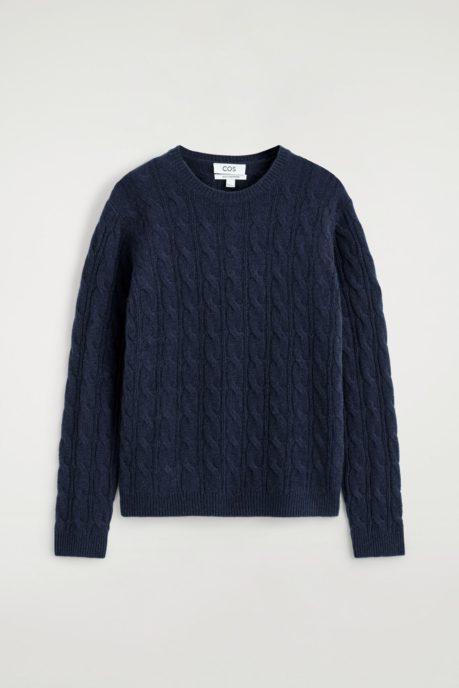 CABLE-KNIT CASHMERE JUMPERNAVY