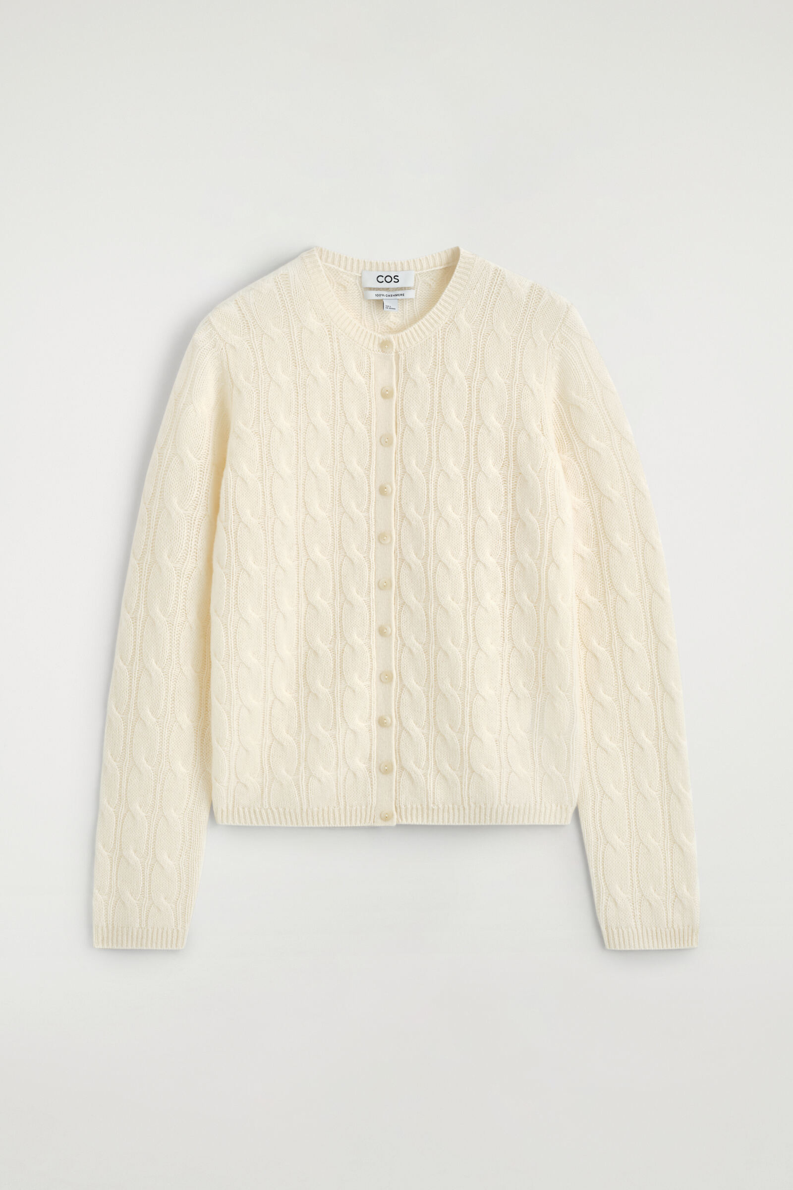 CABLE-KNIT CASHMERE CARDIGANIVORY