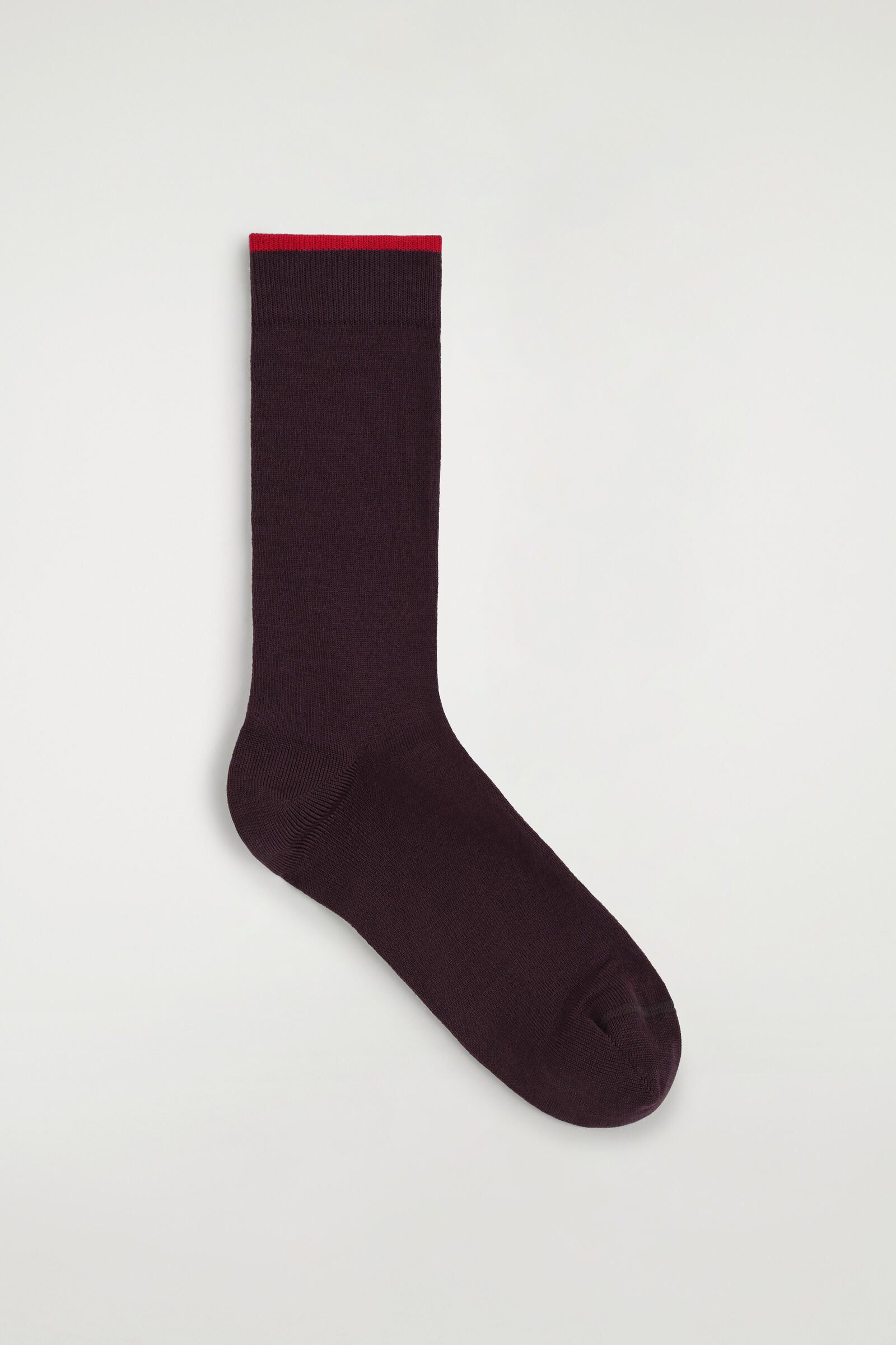 CONTRAST-TIPPED COTTON SOCKSBROWN / RED