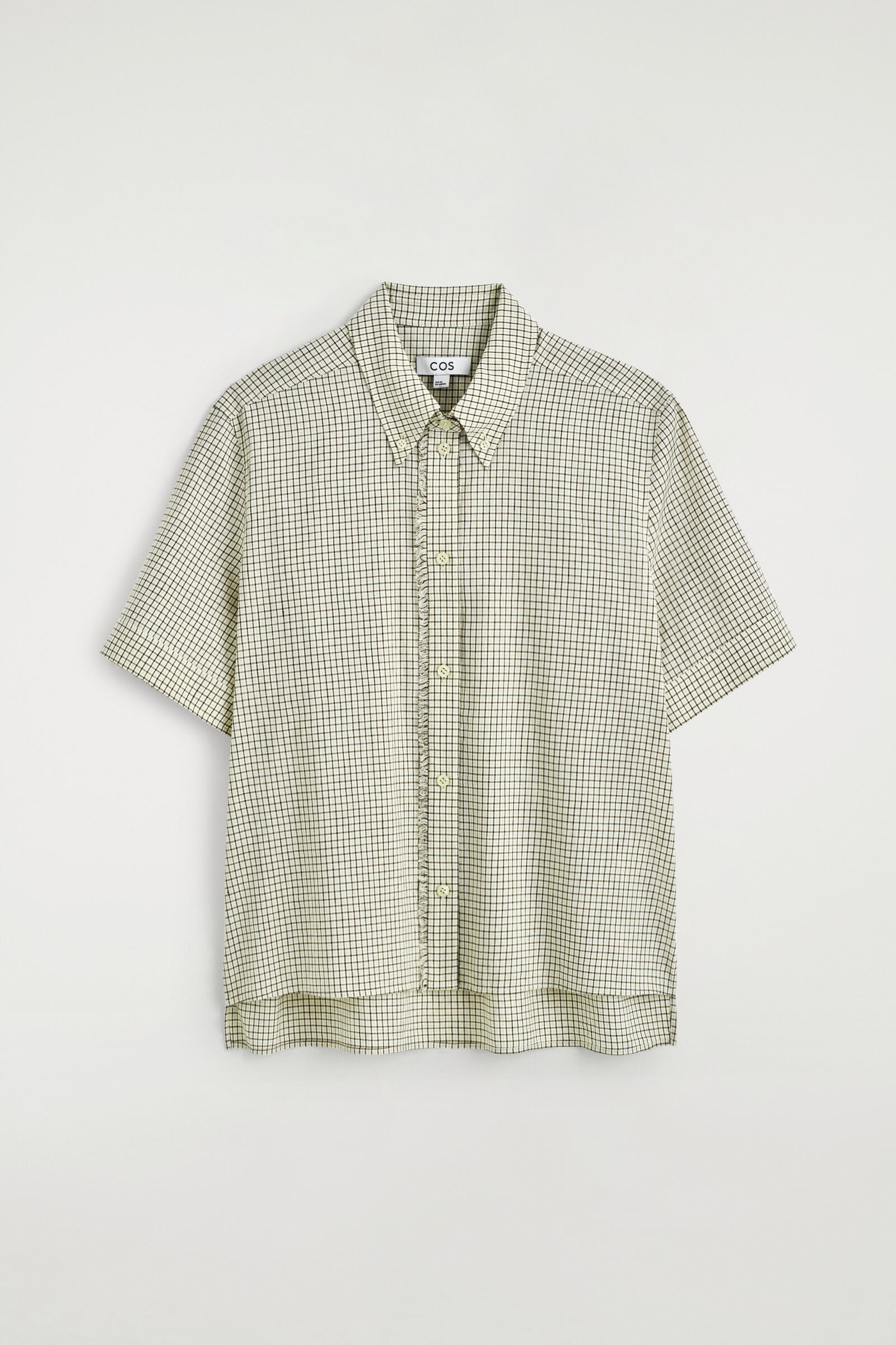 FRINGED CHECKED LINEN-COTTON SHIRTBEIGE / CHECKED