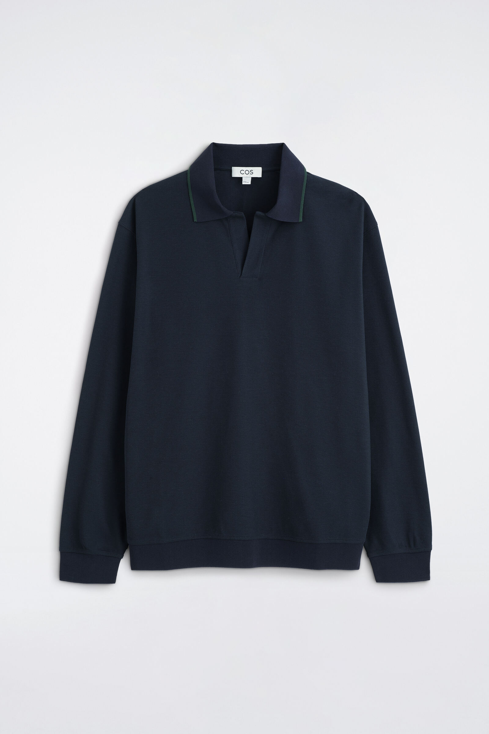 CONTRAST-TIPPED COTTON-PIQUÉ POLO SHIRTNAVY / GREEN