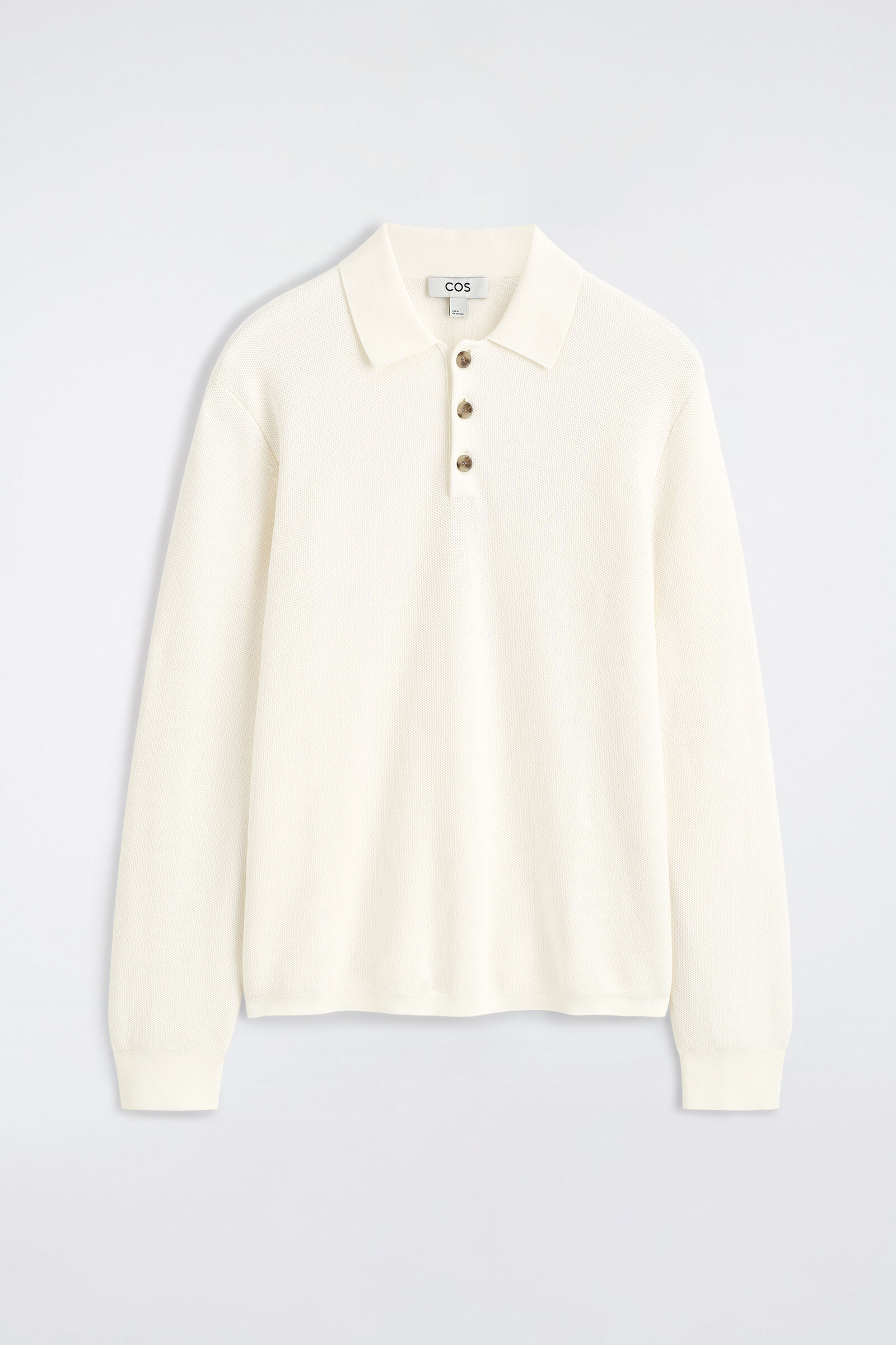 HONEYCOMB-KNIT POLO SHIRTOFF-WHITE