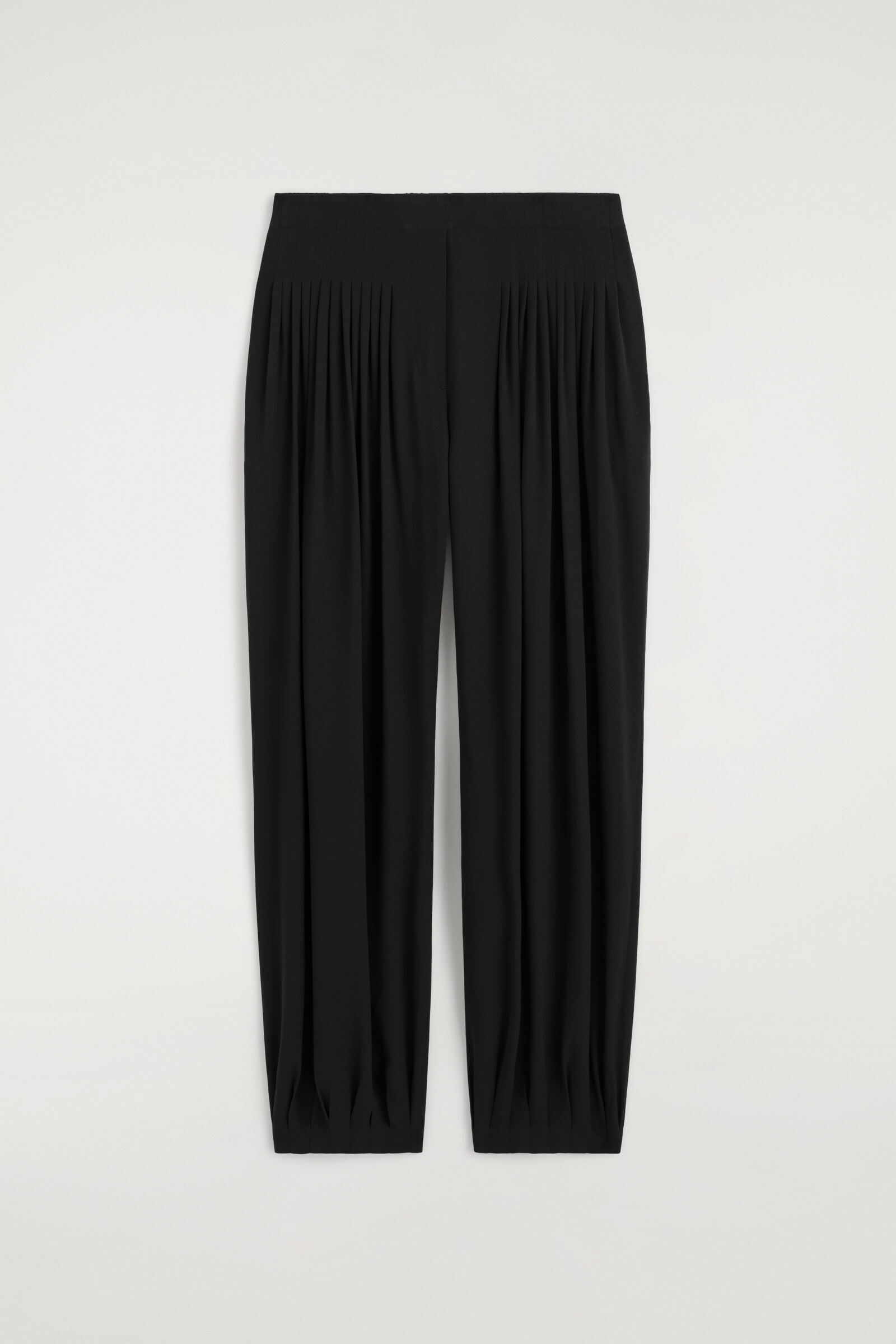 PLEATED CREPE BALLOON TROUSERSBLACK