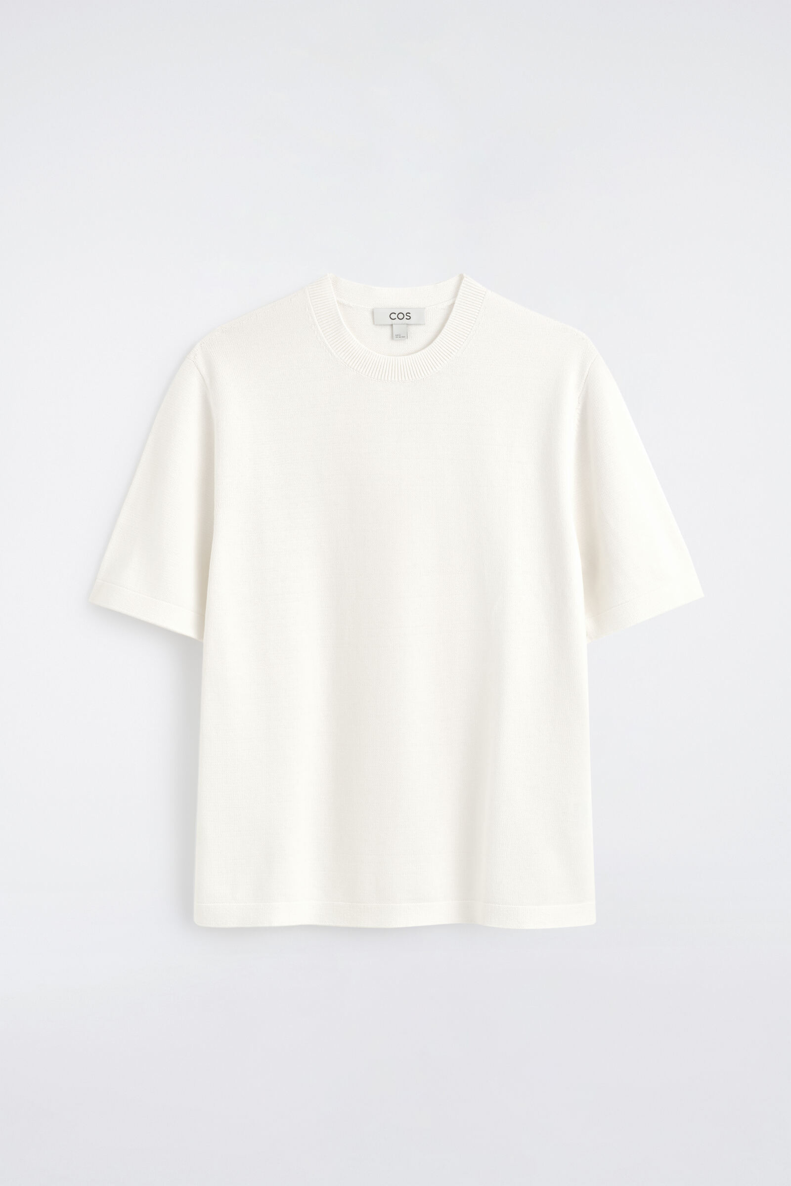 KNITTED COTTON T-SHIRTOFF-WHITE