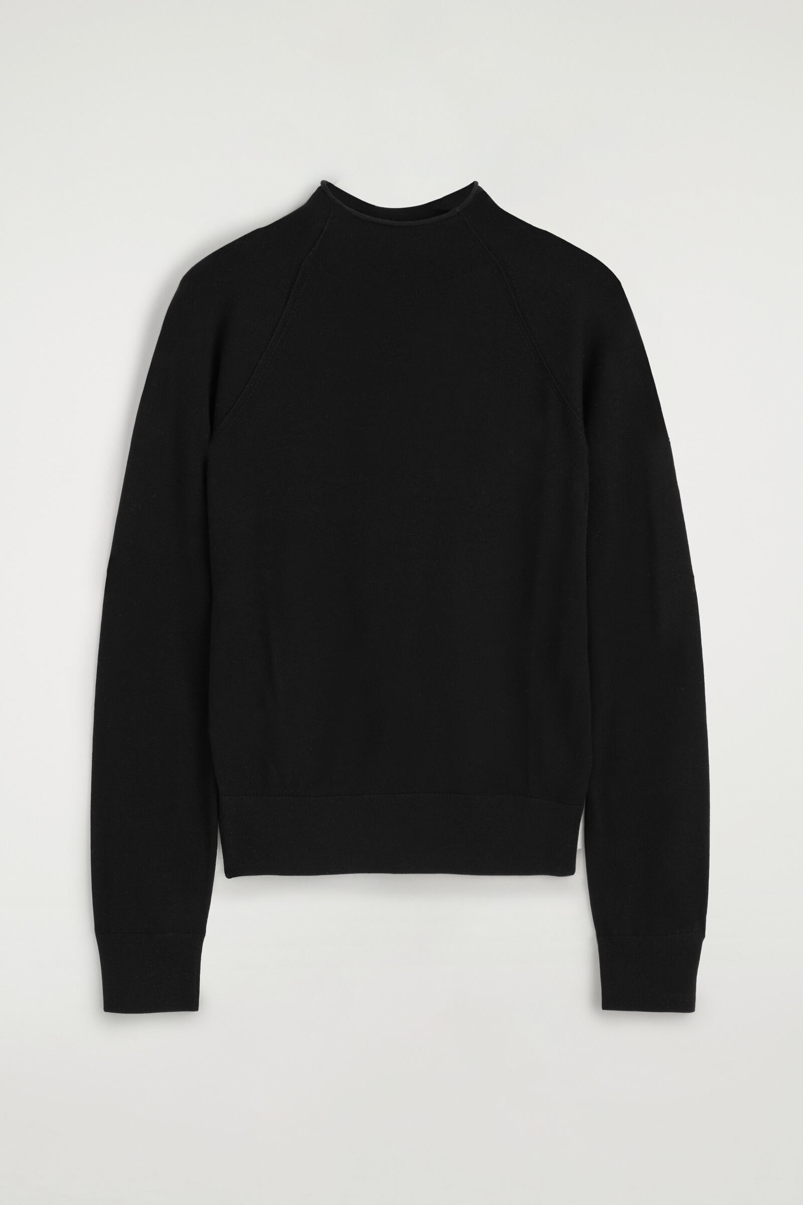 MERINO WOOL FUNNEL-NECK JUMPERBLACK