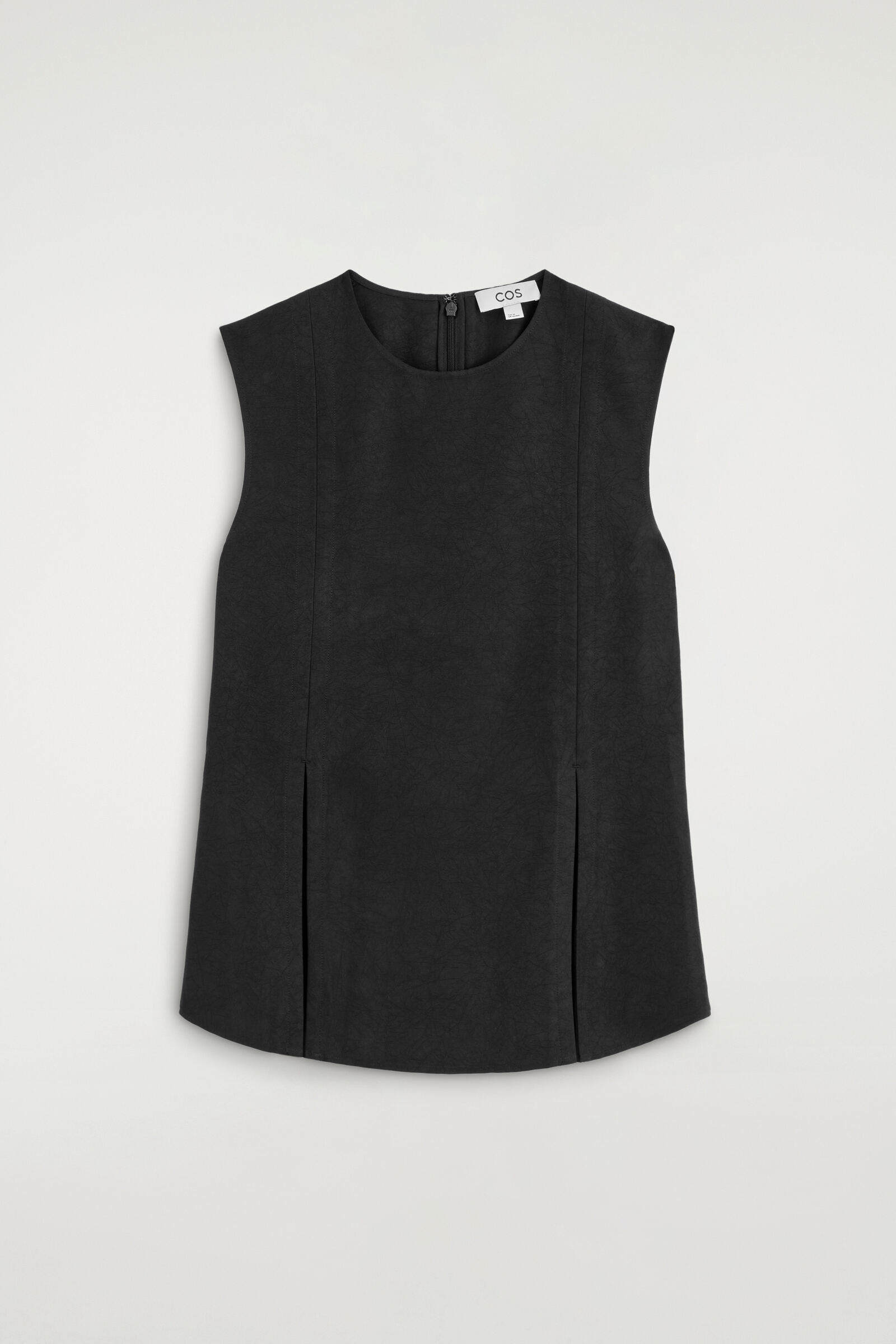 PLEATED PEPLUM TOPBLACK