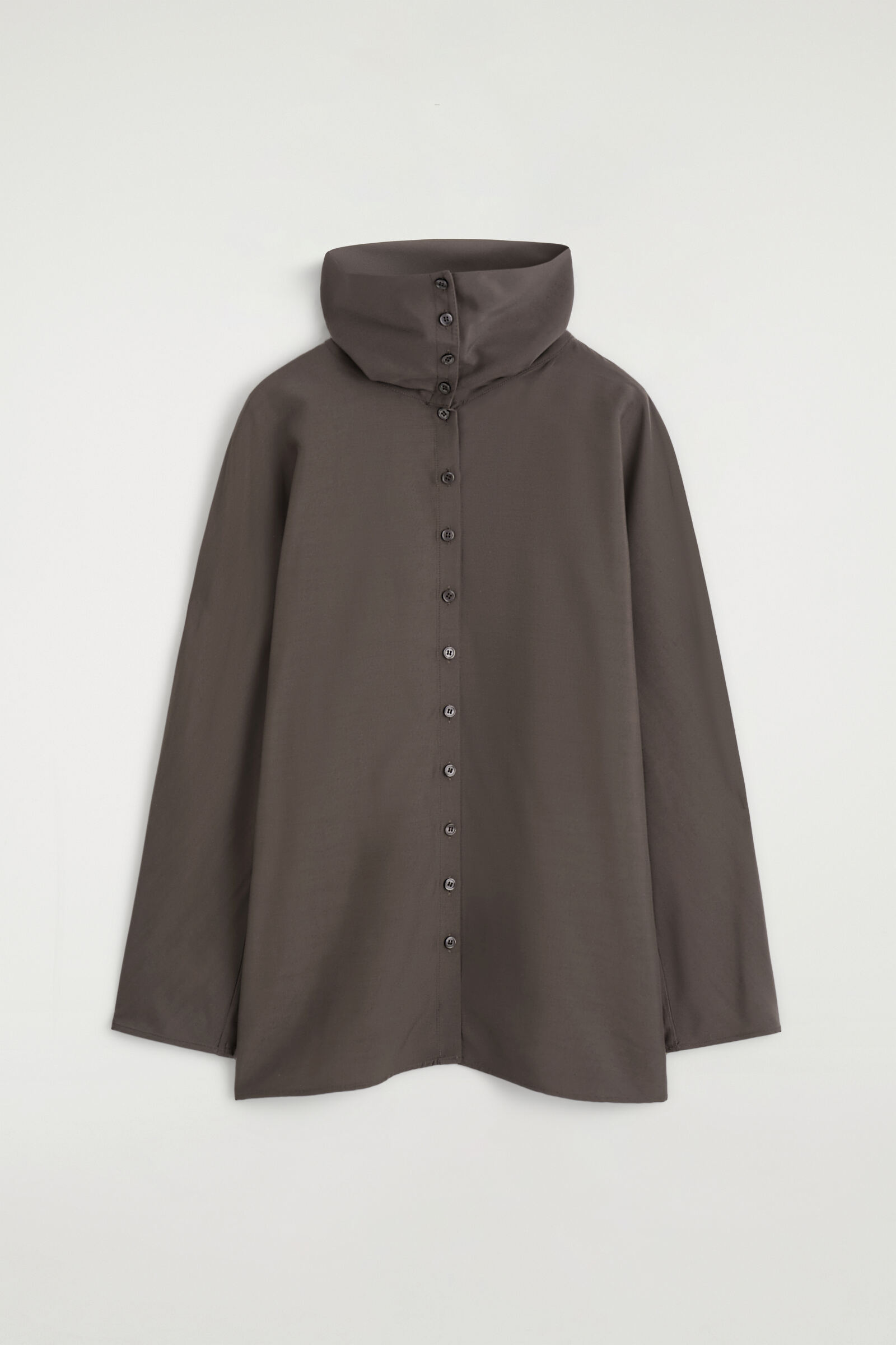 FLUID FUNNEL-NECK BLOUSEGREY