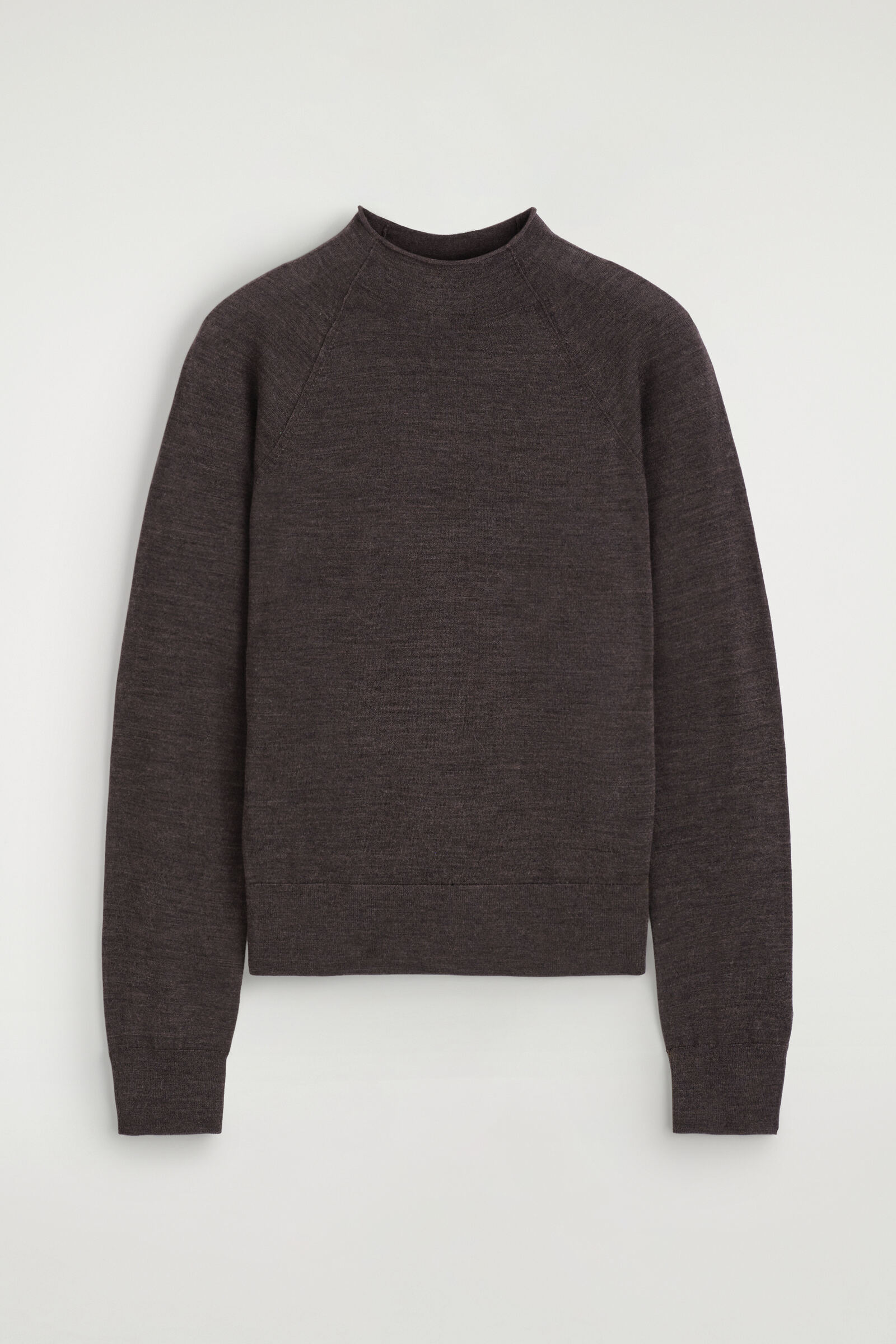 MERINO WOOL FUNNEL-NECK JUMPERBROWN MÉLANGE