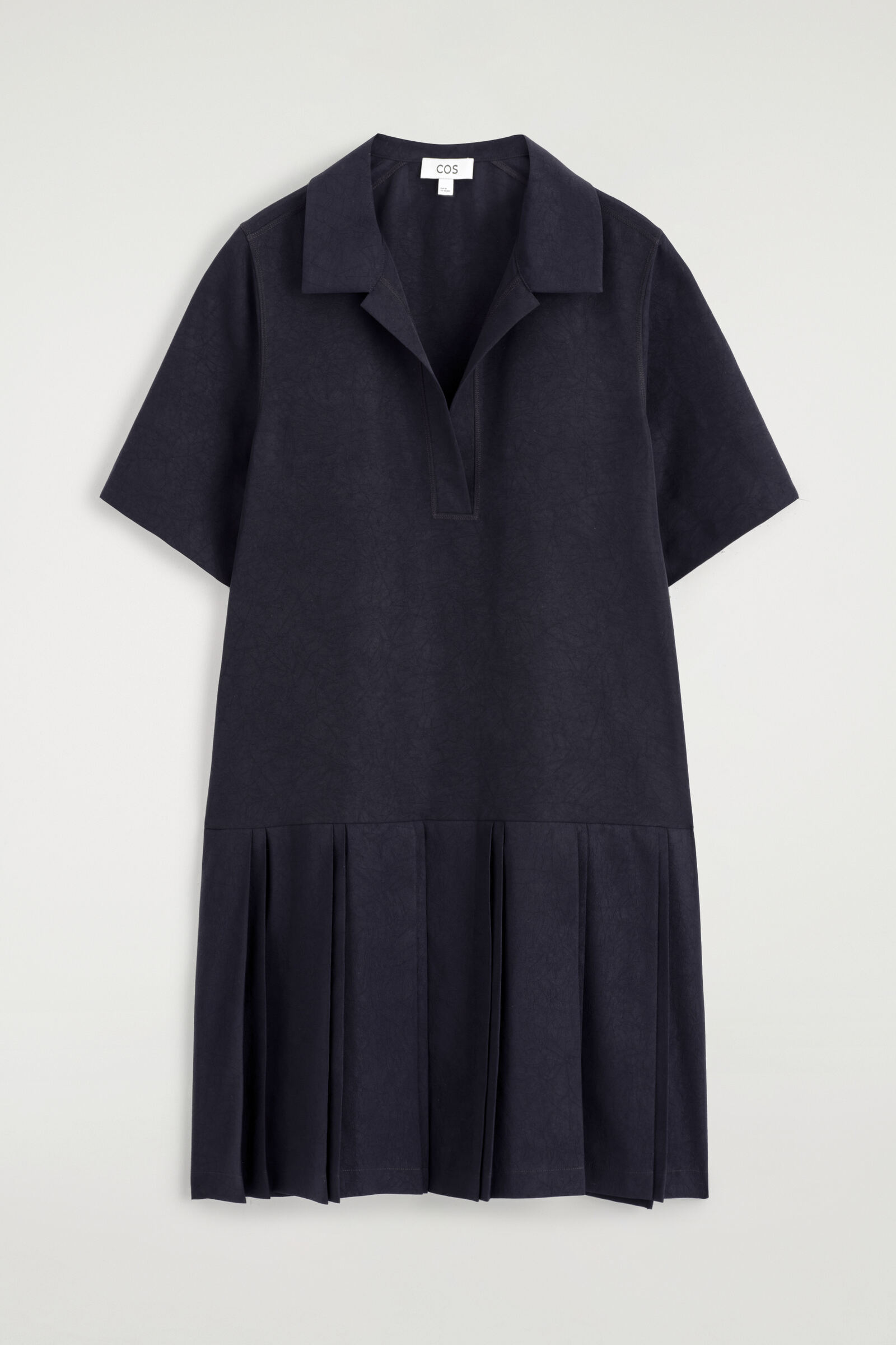 PLEATED MINI POLO DRESSNAVY