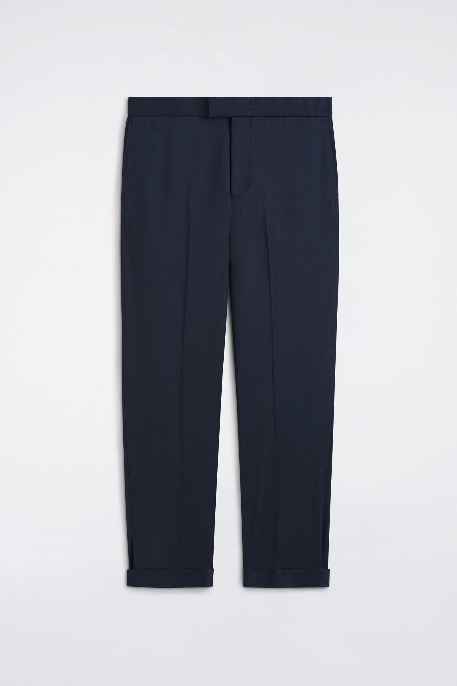 CREASE-RESISTANT REGULAR-FIT STRAIGHT-LEG TROUSERSNAVY