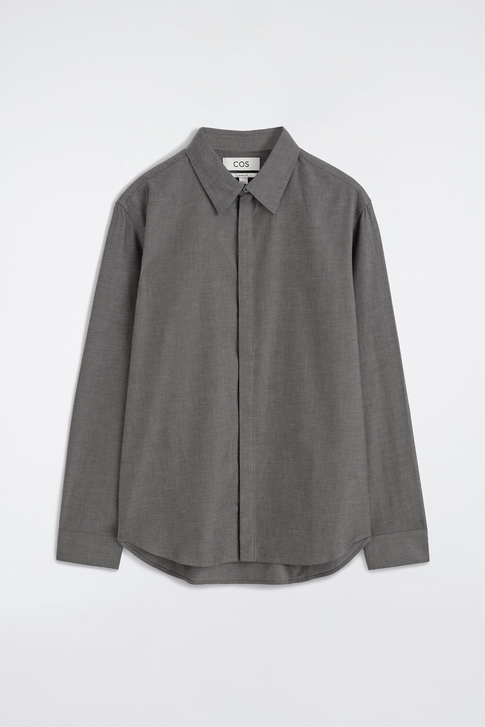 COTTON-CHAMBRAY SHIRTGREY MÉLANGE
