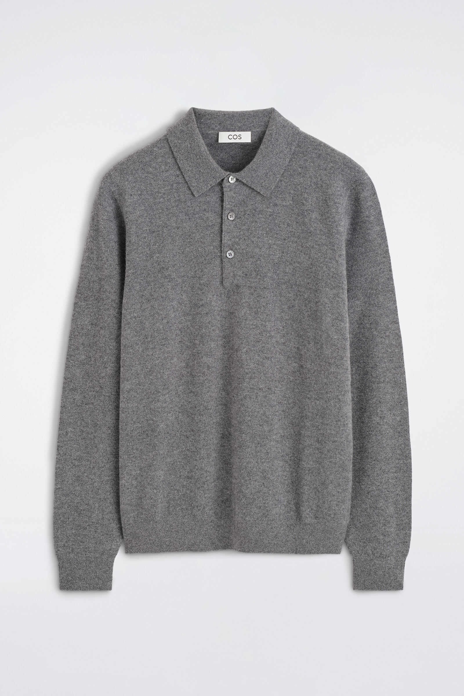 CASHMERE POLO JUMPERGREY MÉLANGE