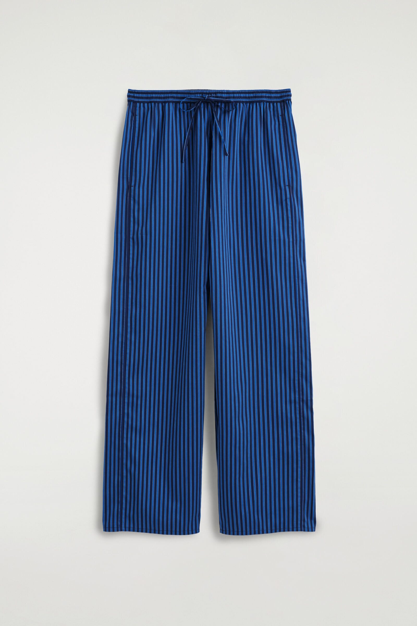 PIPED STRIPED DRAWSTRING TROUSERSBLUE / STRIPED