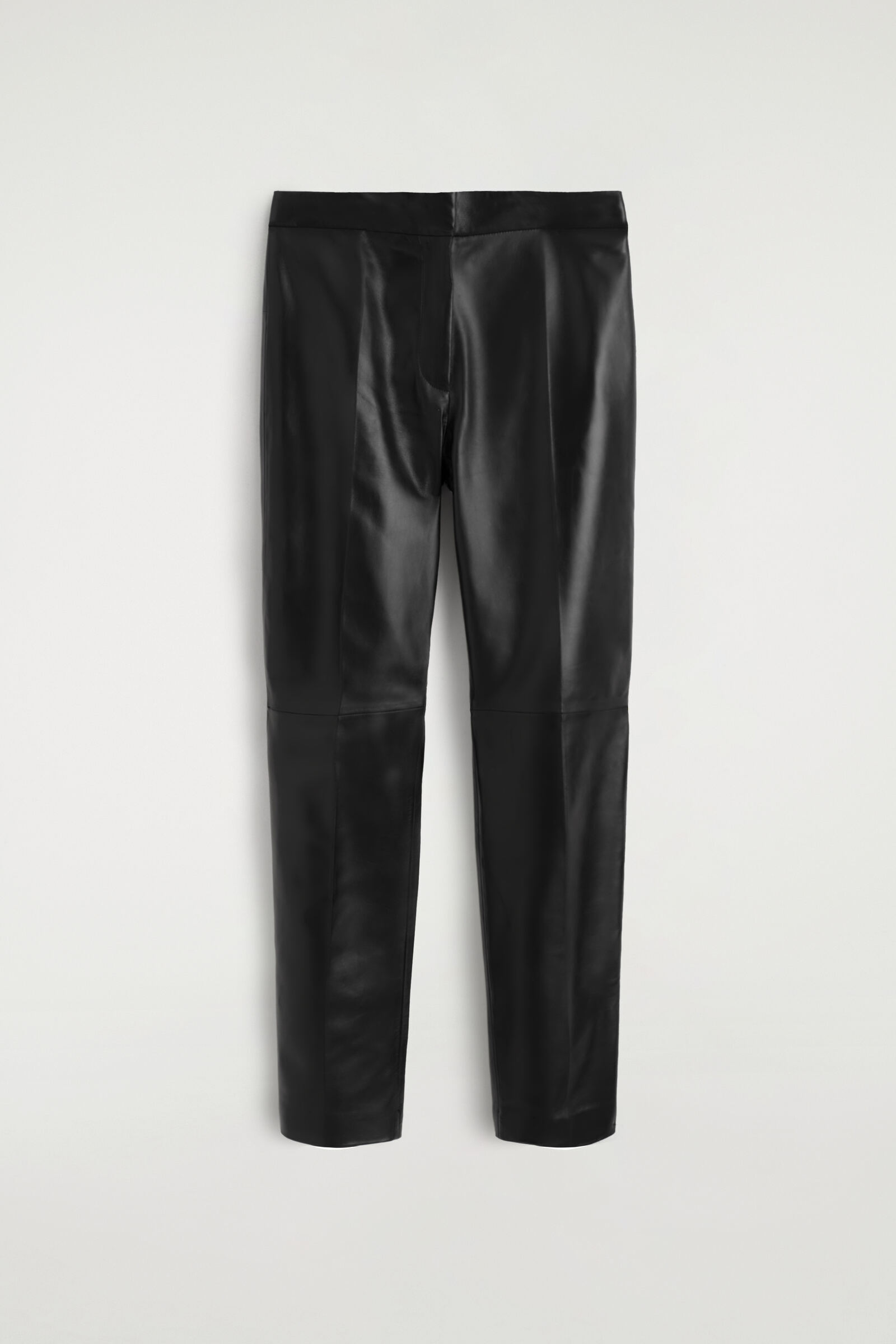 LEATHER STRAIGHT-LEG TROUSERSBLACK