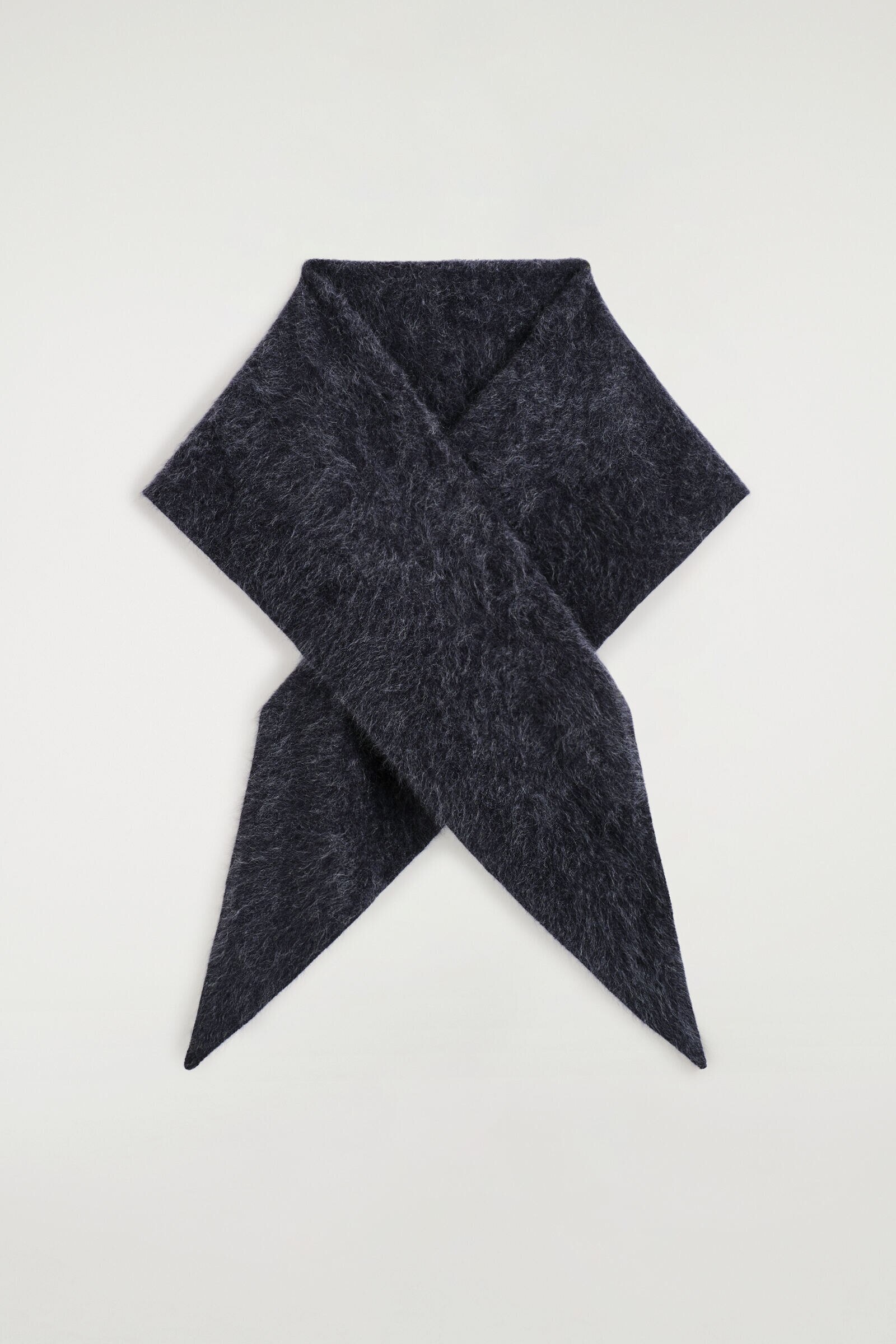 BRUSHED PURE CASHMERE TRIANGLE SCARFDARK GREY