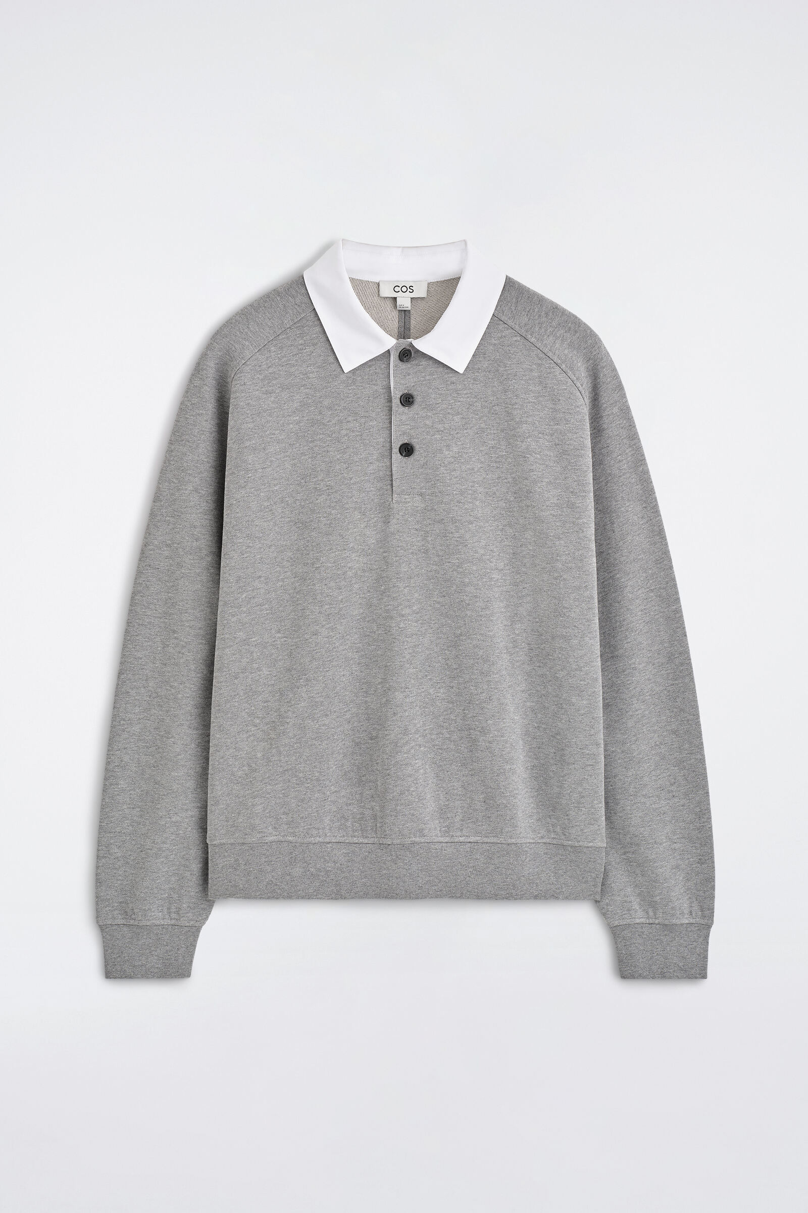 CONTRAST-COLLAR JERSEY POLO SHIRTGREY MÉLANGE