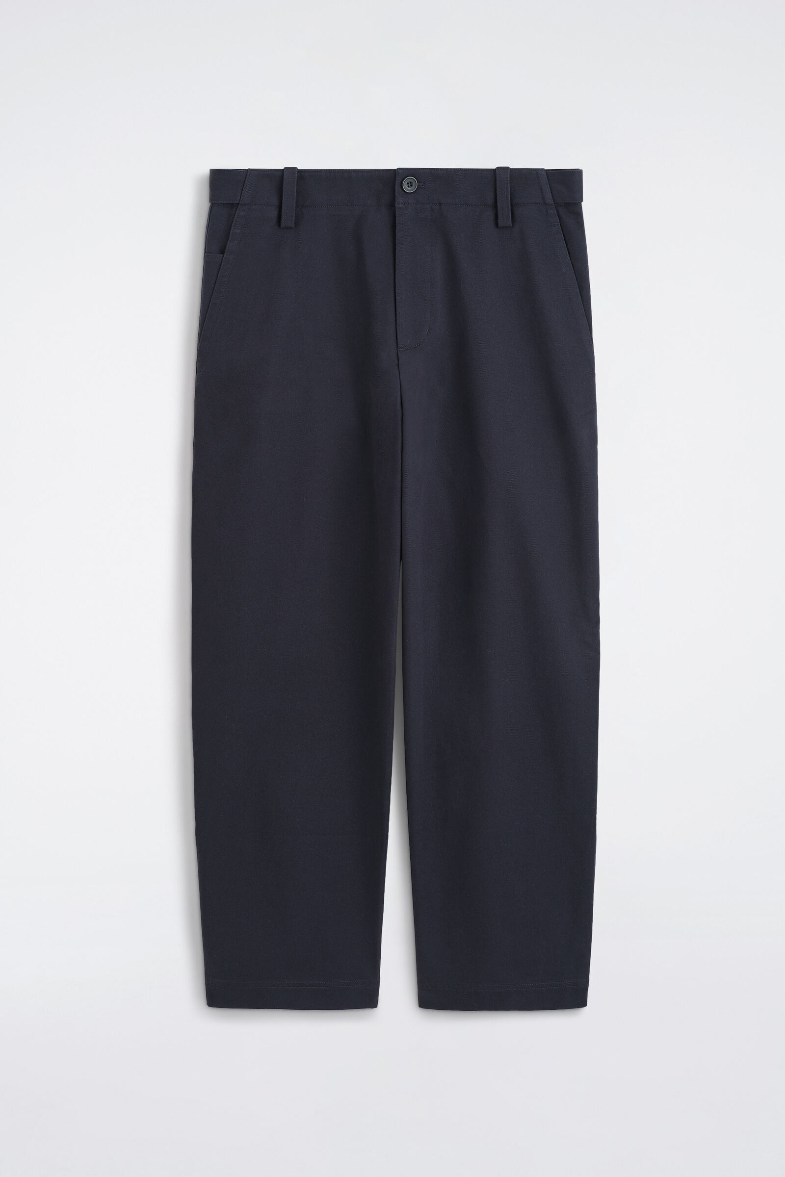 COTTON-TWILL RELAXED-FIT STRAIGHT-LEG TROUSERSNAVY