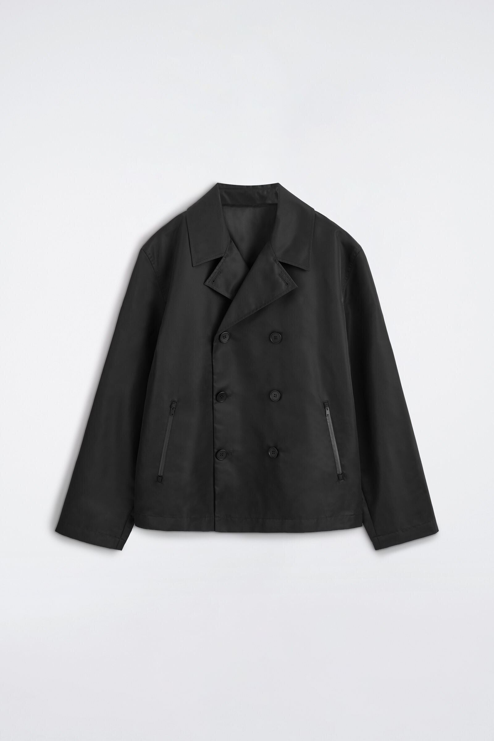TECHNICAL NYLON SHORT TRENCH JACKETDARK BROWN