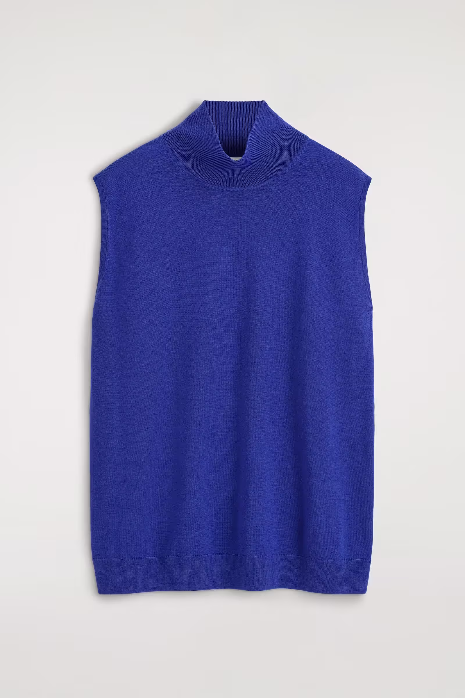 MERINO WOOL FUNNEL-NECK VESTCOBALT BLUE