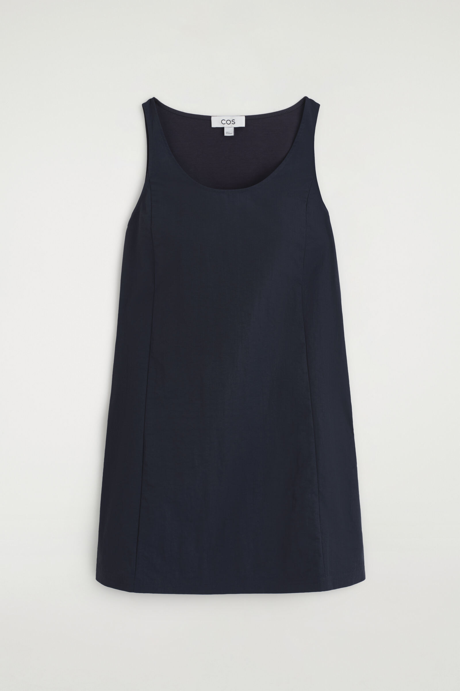 JERSEY-PANELLED NYLON MINI DRESSNAVY