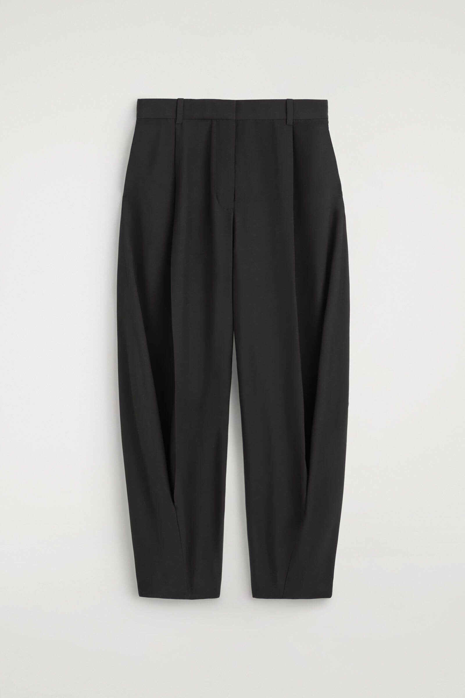 PLEATED BALLOON-LEG TROUSERSBLACK