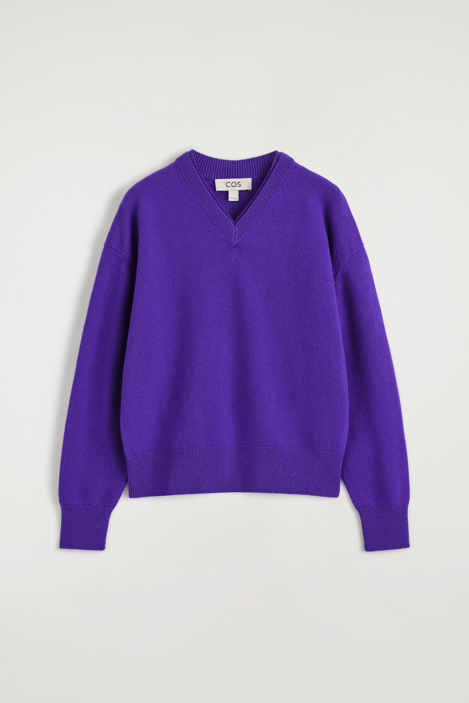 MERINO WOOL LAYERED V-NECK JUMPERPURPLE