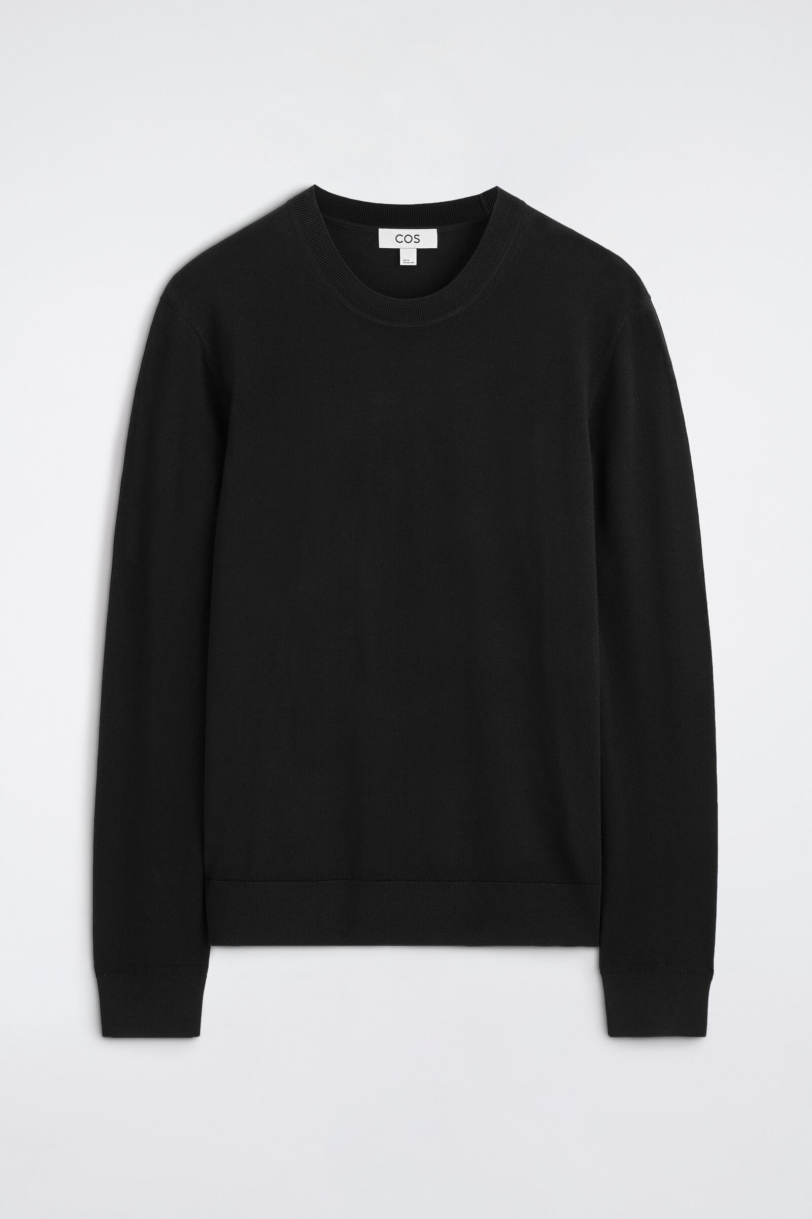 SLIM MERINO WOOL CREW-NECK JUMPERBLACK