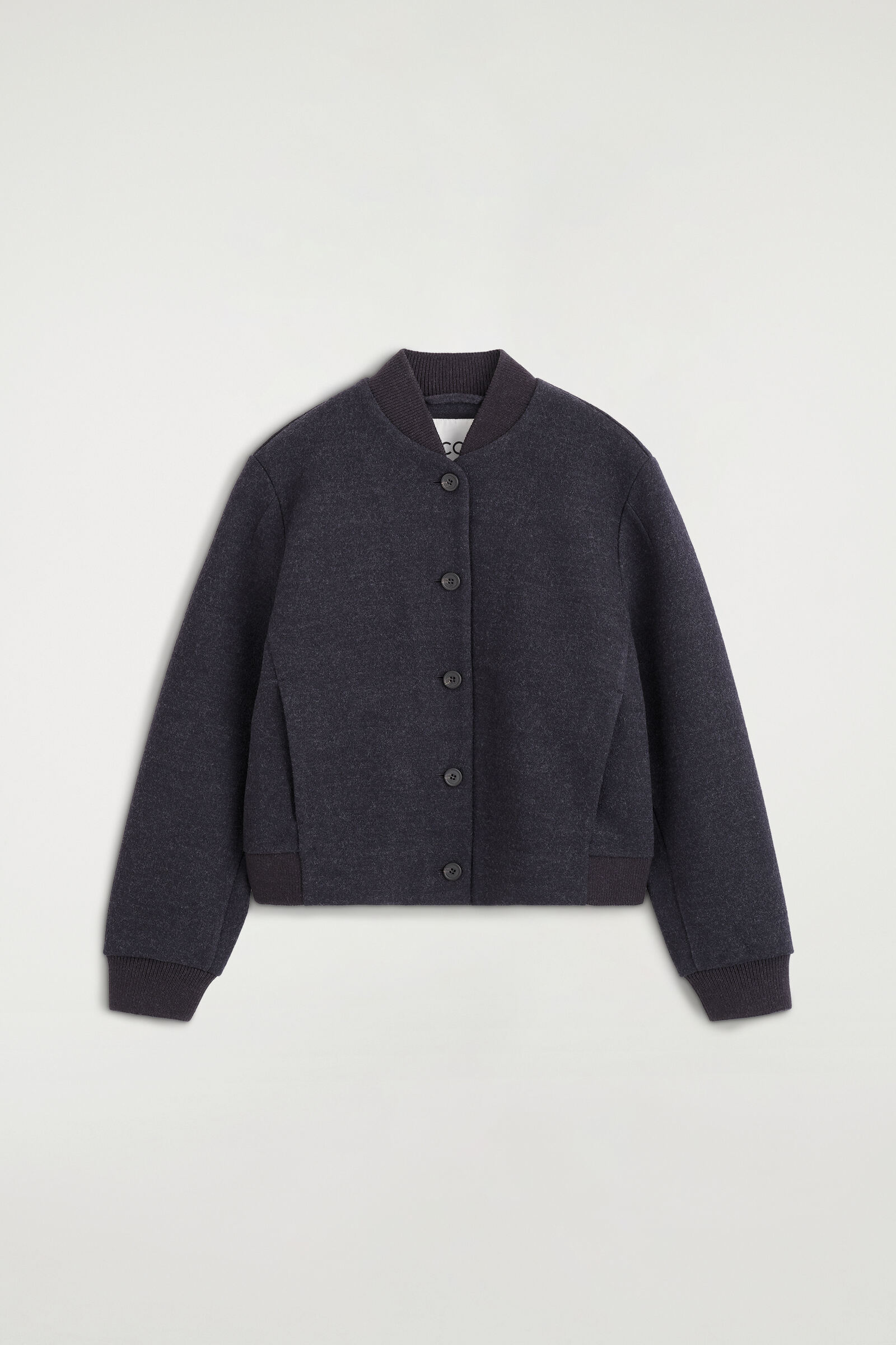 BOILED WOOL-BLEND BOMBER JACKETCHARCOAL MÉLANGE