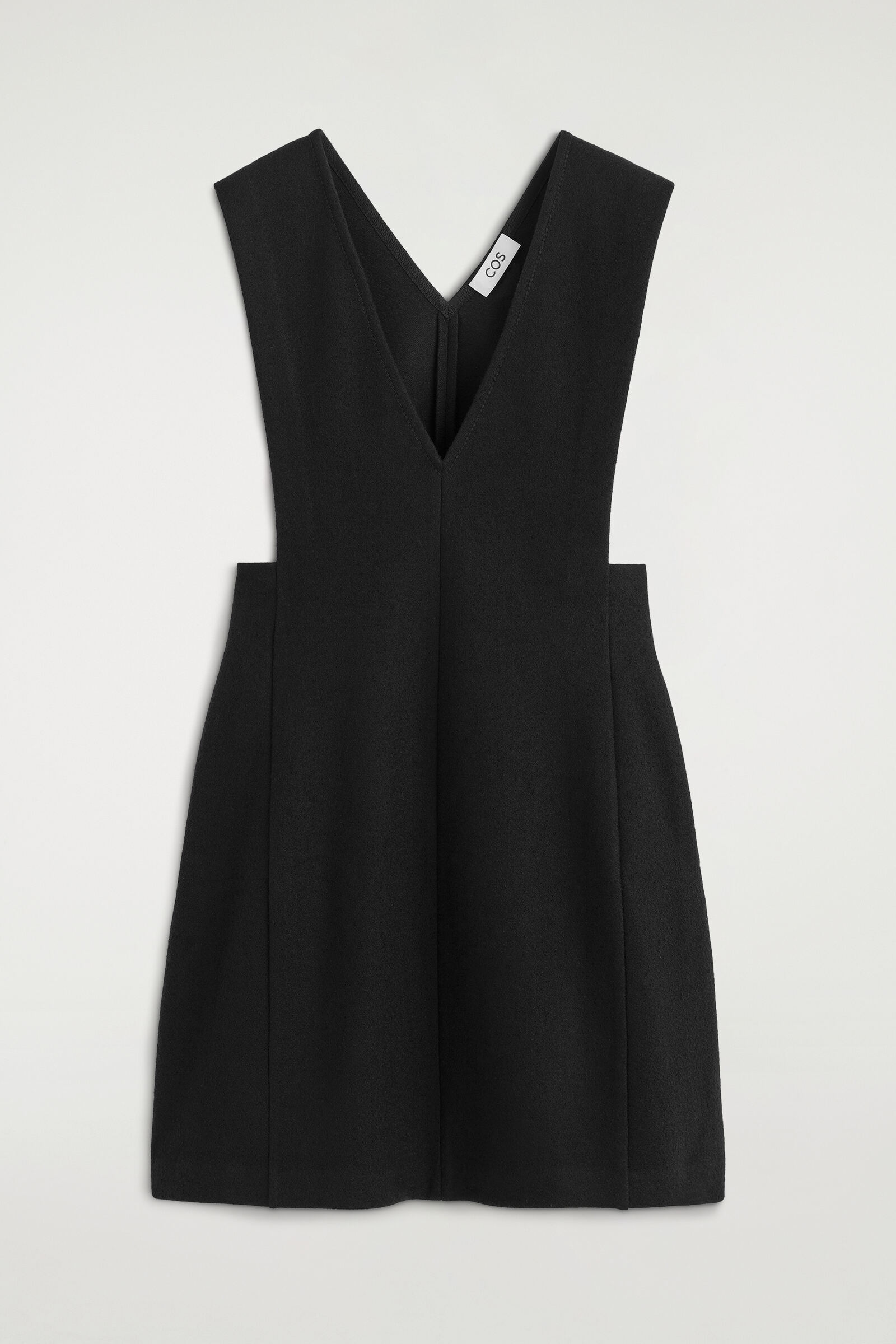 BOILED WOOL-BLEND MINI PINAFORE DRESSBLACK