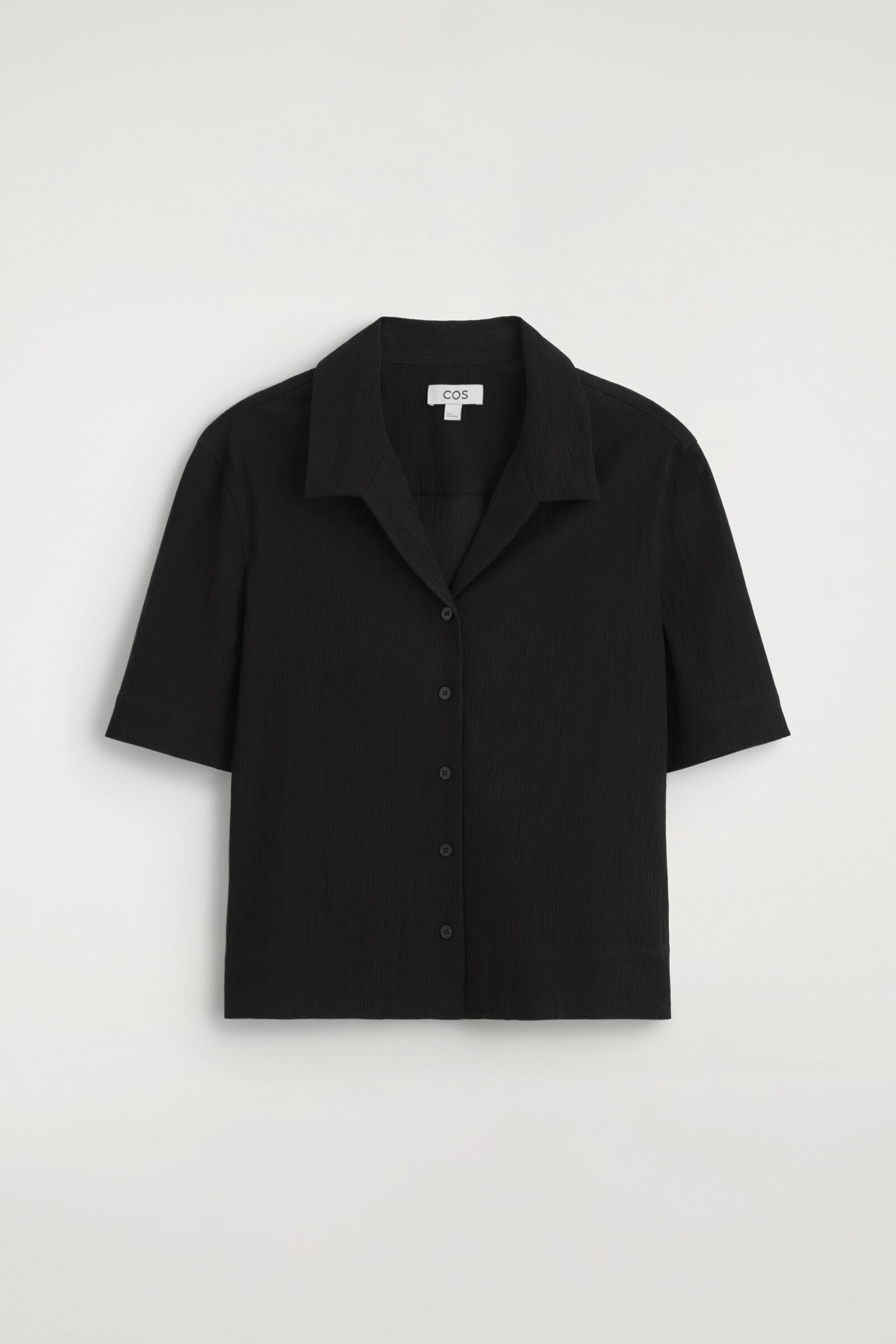 CRINKLED-JERSEY SHORT-SLEEVED SHIRTBLACK