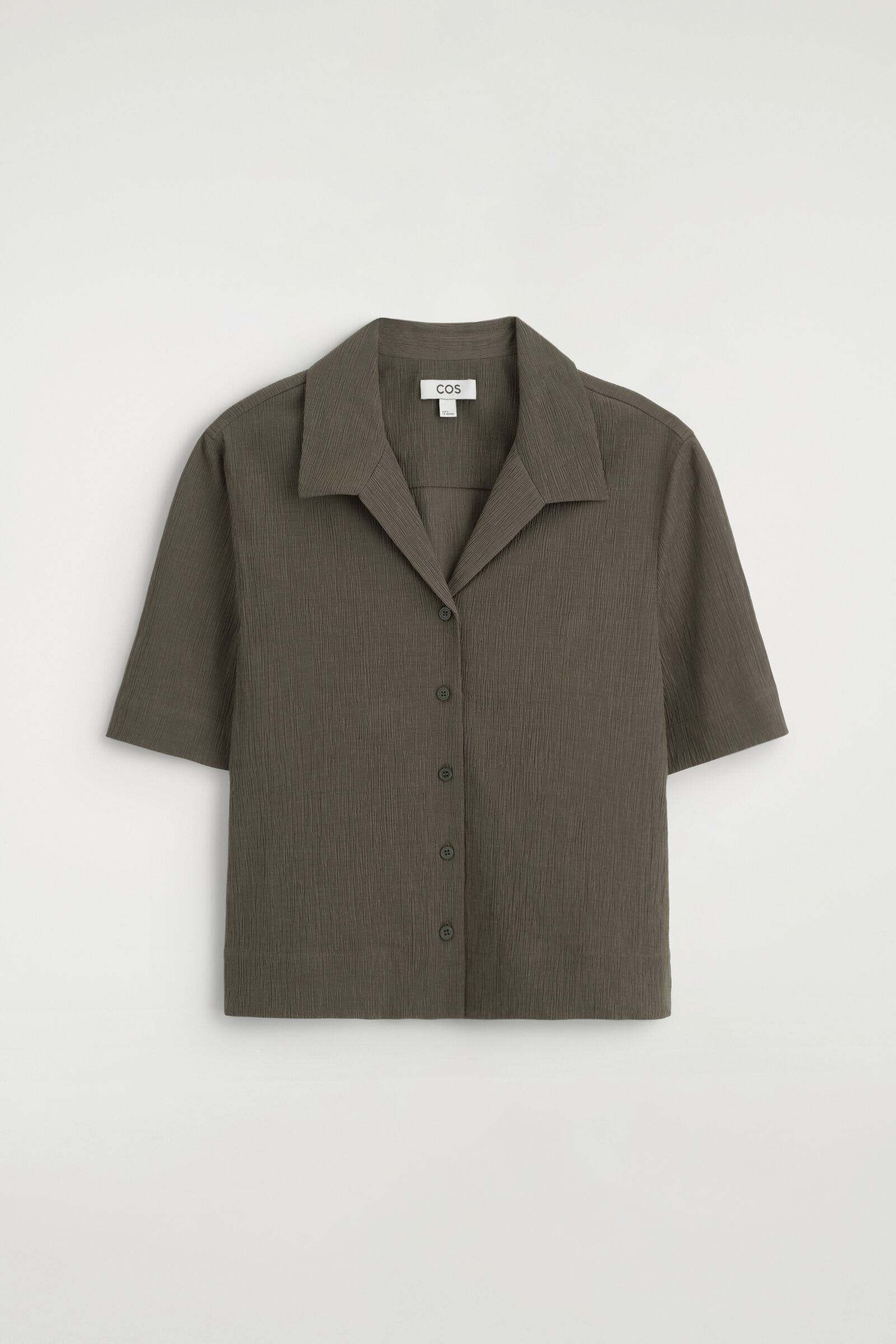 CRINKLED-JERSEY SHORT-SLEEVED SHIRTLIGHT BROWN