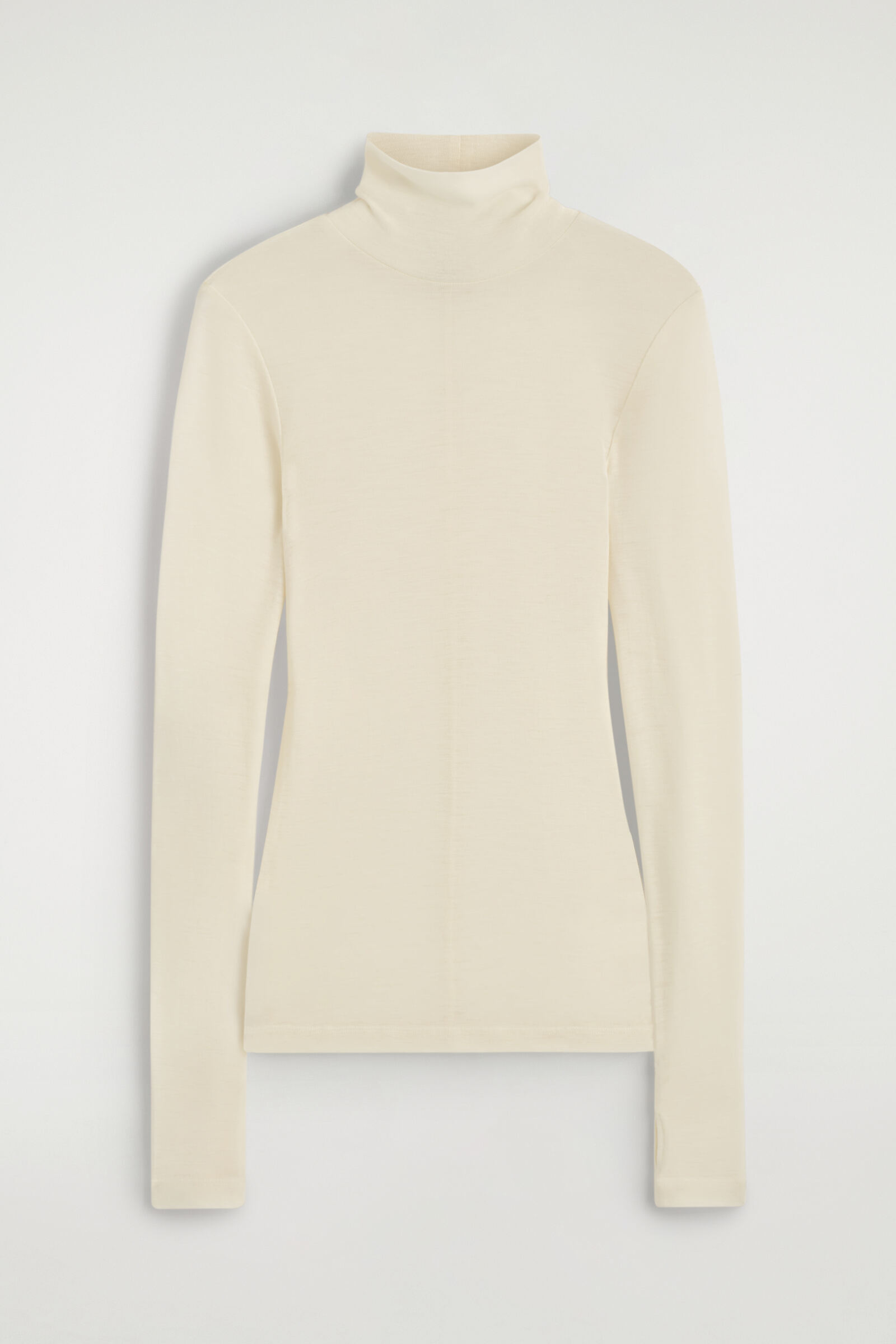 MERINO WOOL HIGH-NECK TOPCREAM