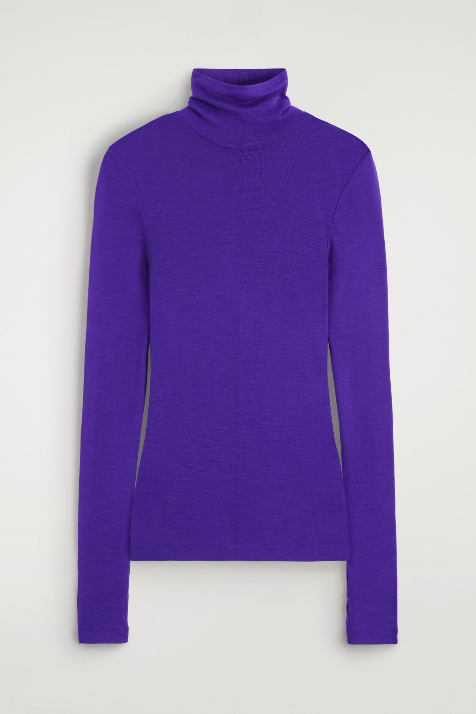 MERINO WOOL HIGH-NECK TOPPURPLE