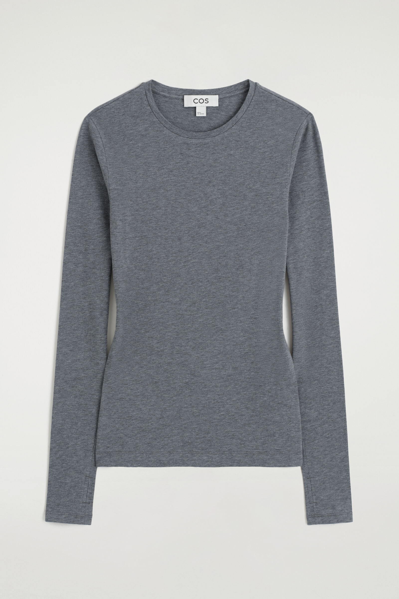 COTTON LONG-SLEEVED TOPGREY MÉLANGE