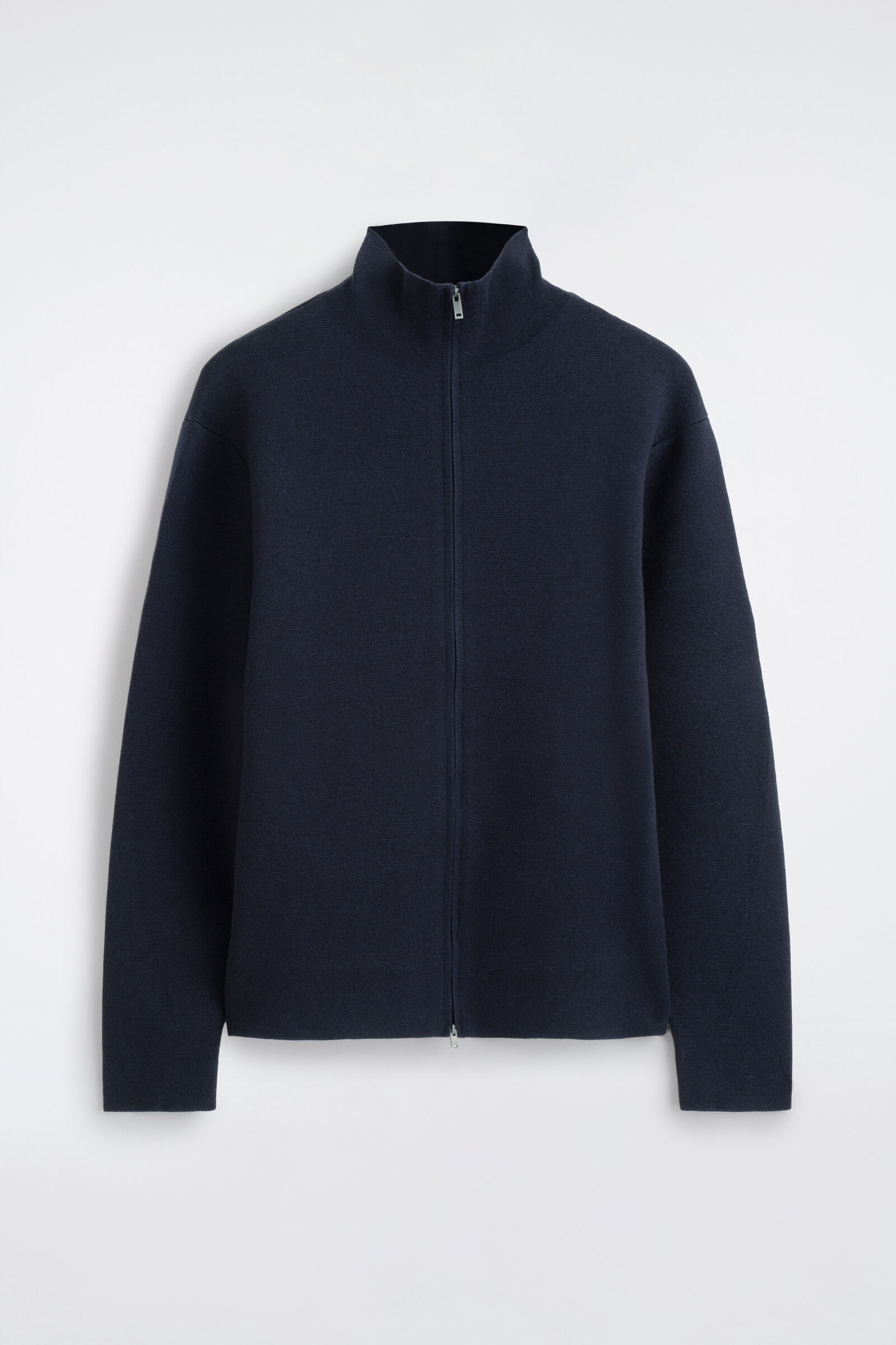 MILANO KNIT FUNNEL-NECK ZIP-UP JACKETNAVY