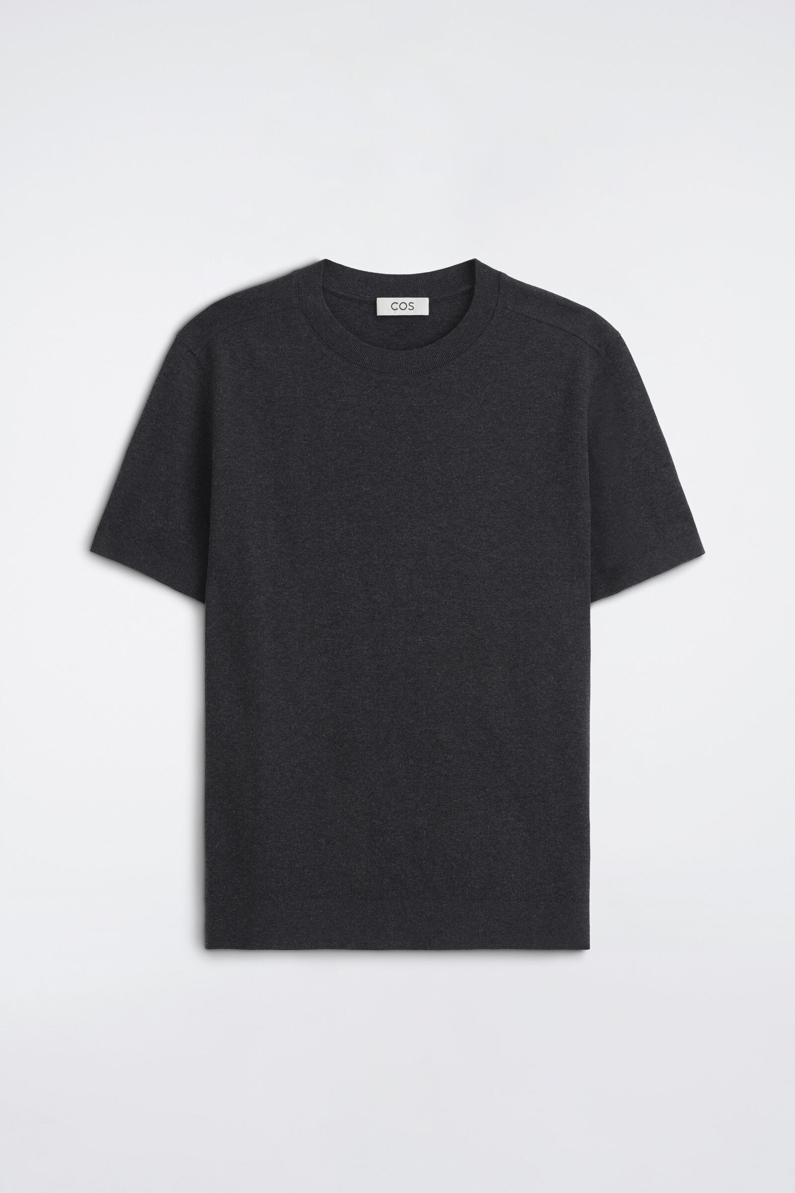 SLIM INTERLOCK-JERSEY T-SHIRTCHARCOAL MÉLANGE