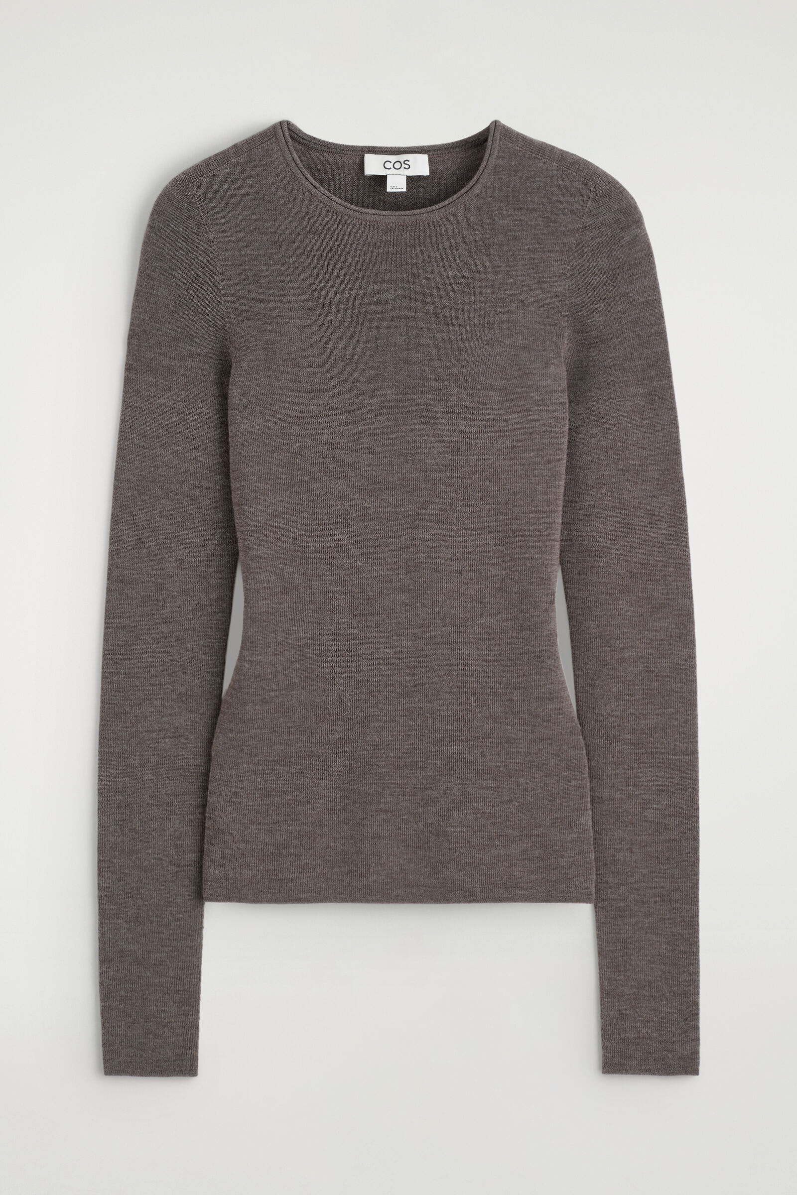 SEAMLESS MERINO WOOL LONG-SLEEVED TOPBROWN MÉLANGE