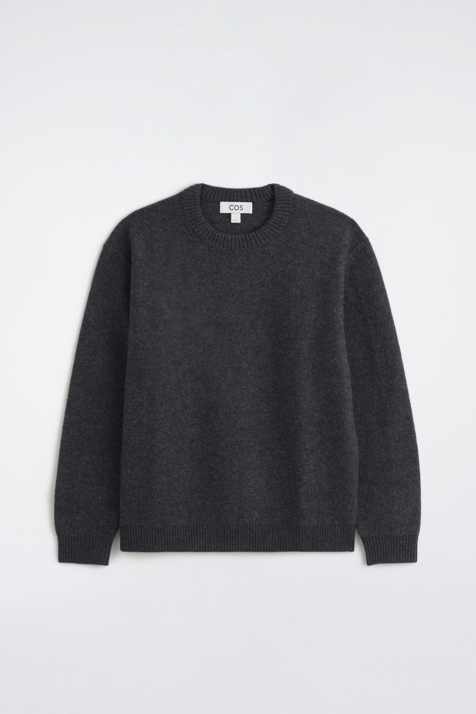 BOILED MERINO WOOL CREW-NECK JUMPERCHARCOAL