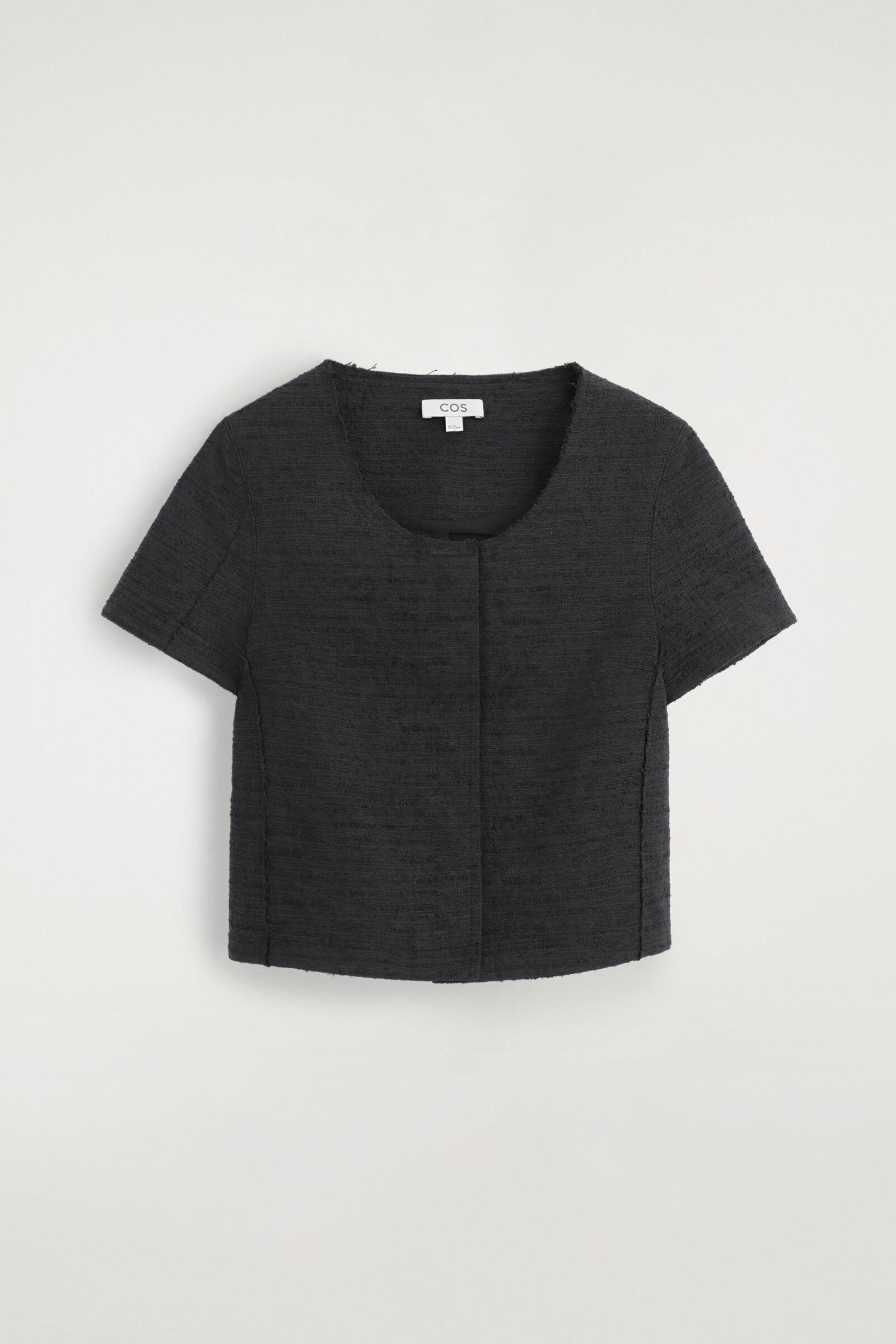 TEXTURED SHORT-SLEEVED TOPBLACK