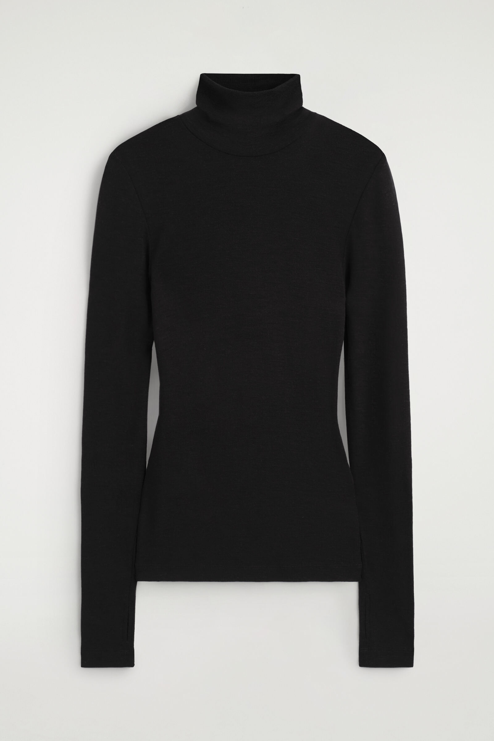 MERINO WOOL HIGH-NECK TOPBLACK